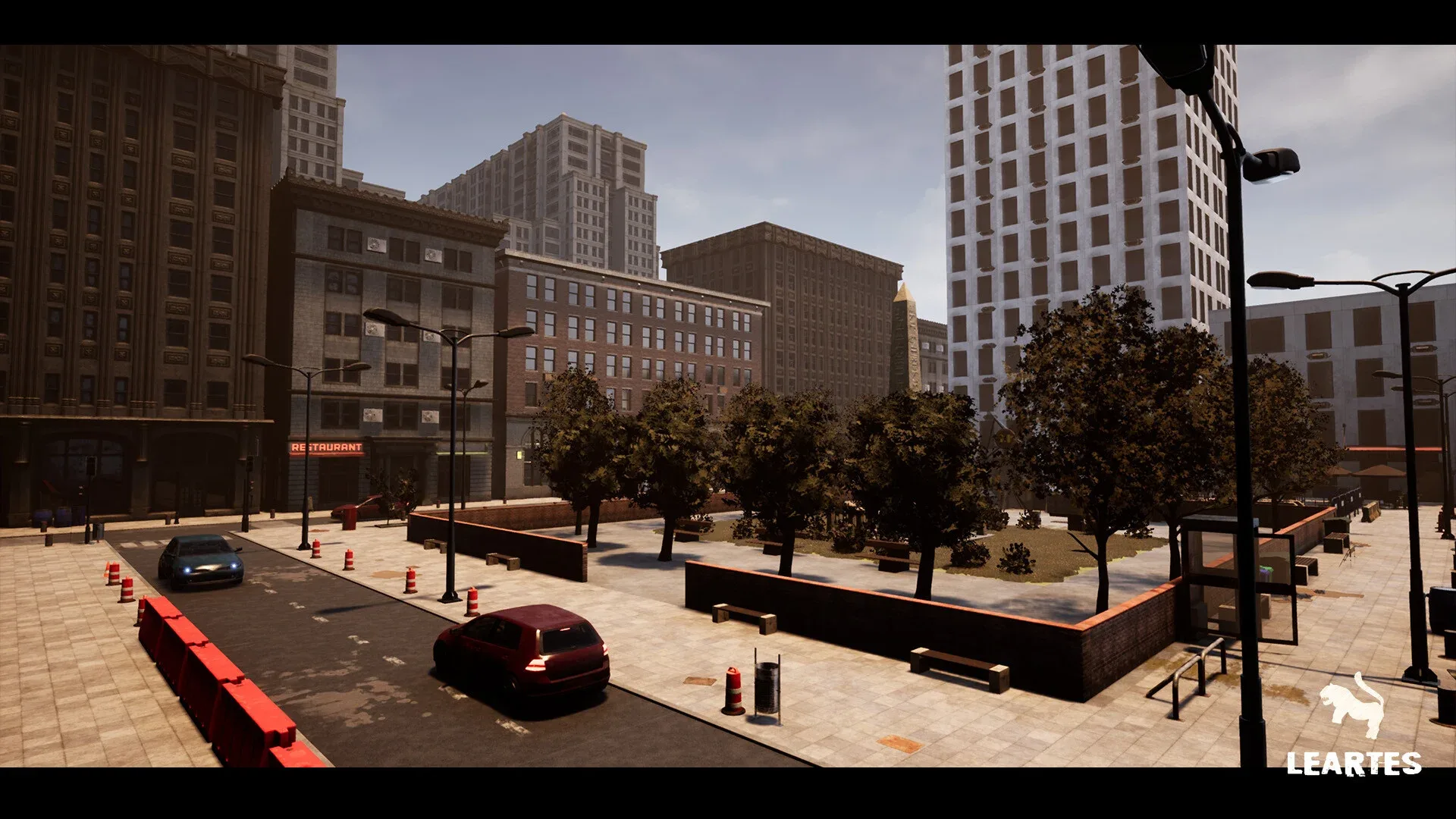 Modern City Downtown with Interiors Megapack (Modular Urban Buildings)