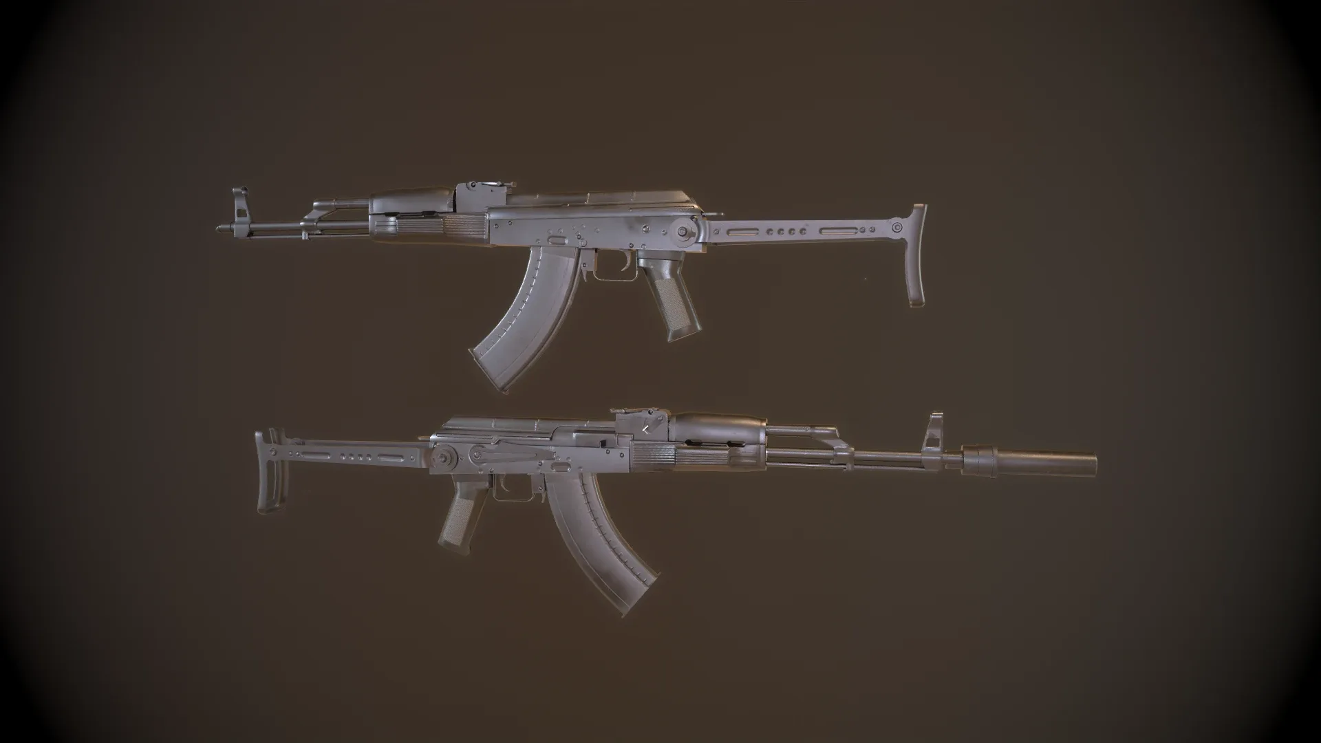 AK74 Russian Game Ready 6 Variations Low-poly 3D model