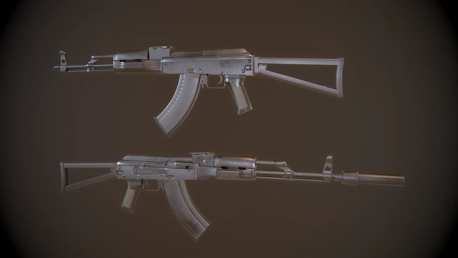 AK74 Russian Game Ready 6 Variations Low-poly 3D model
