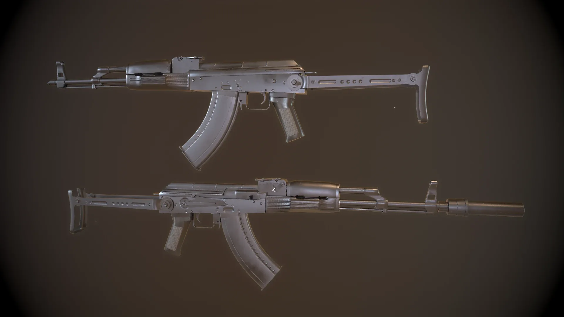 AK74 Russian Game Ready 6 Variations Low-poly 3D model