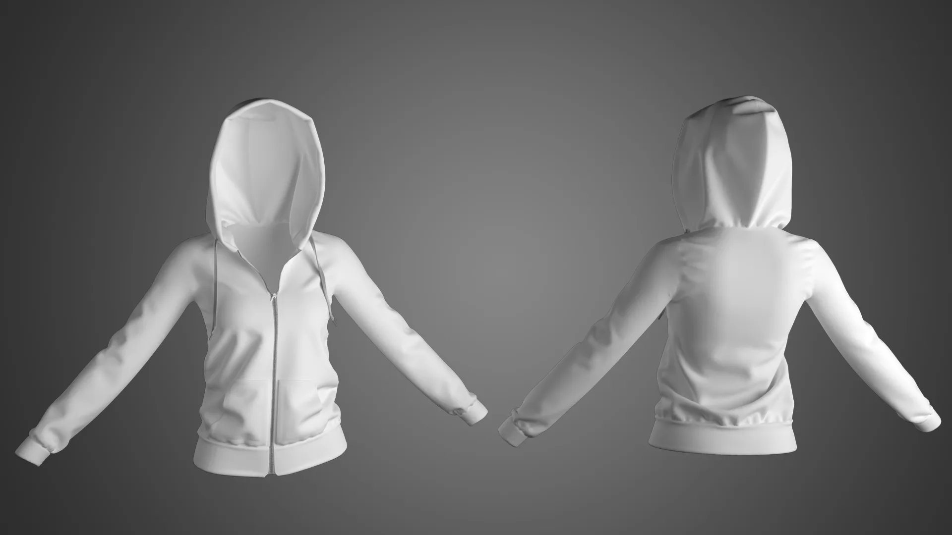 Ladies Hoodie in Marvelous Designer