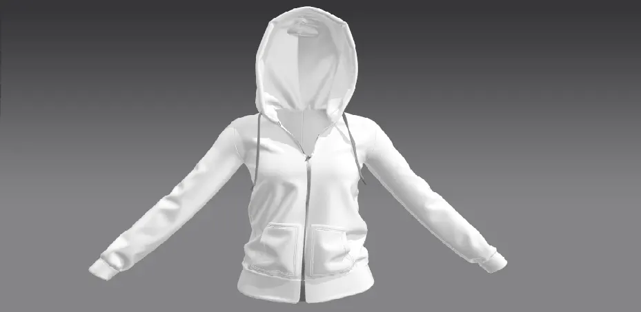 Ladies Hoodie in Marvelous Designer