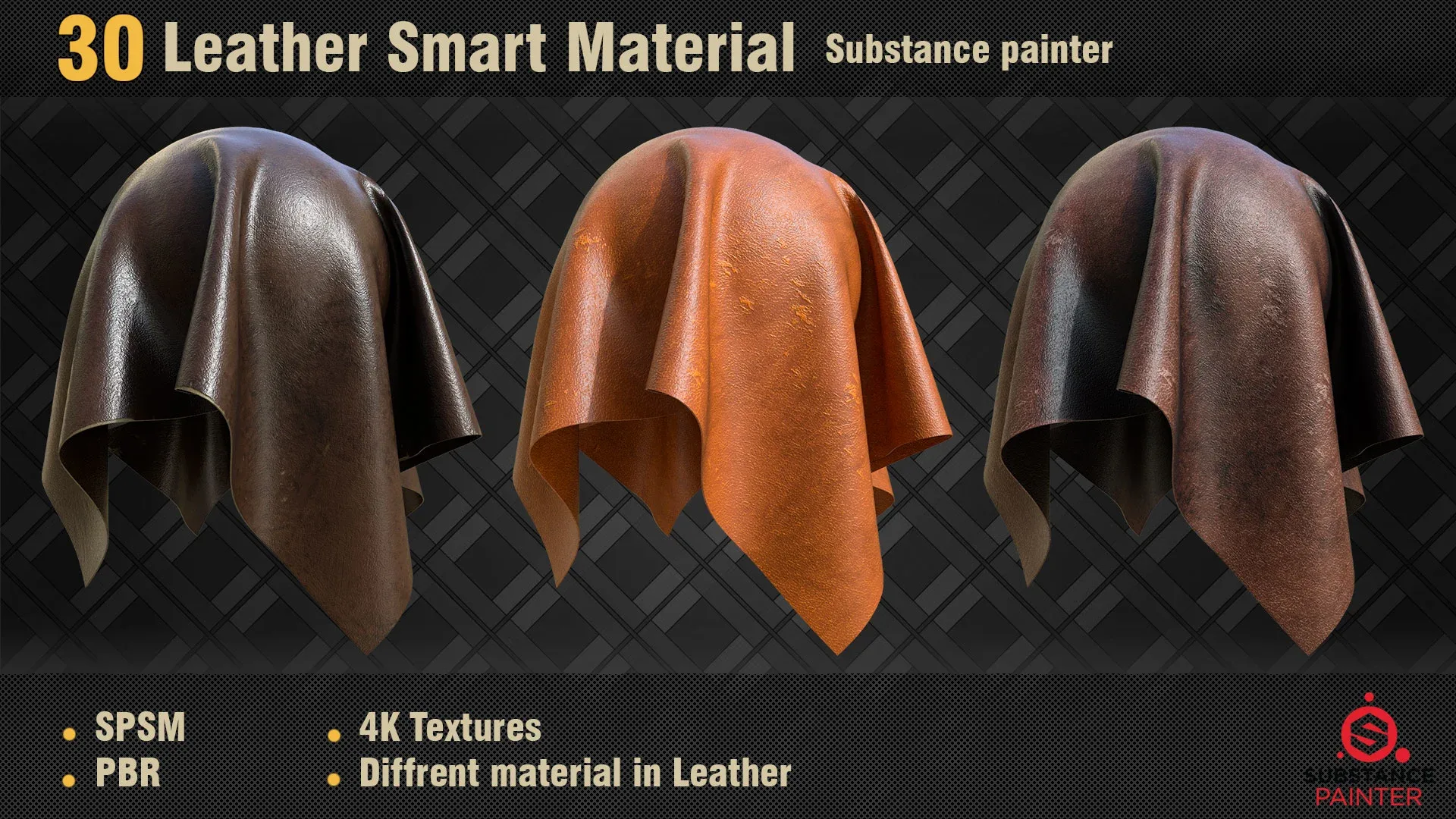 30 Leather Smart Materials PBR SPSM