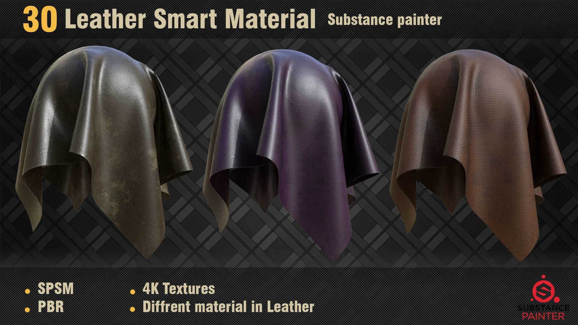 30 Leather Smart Materials PBR SPSM