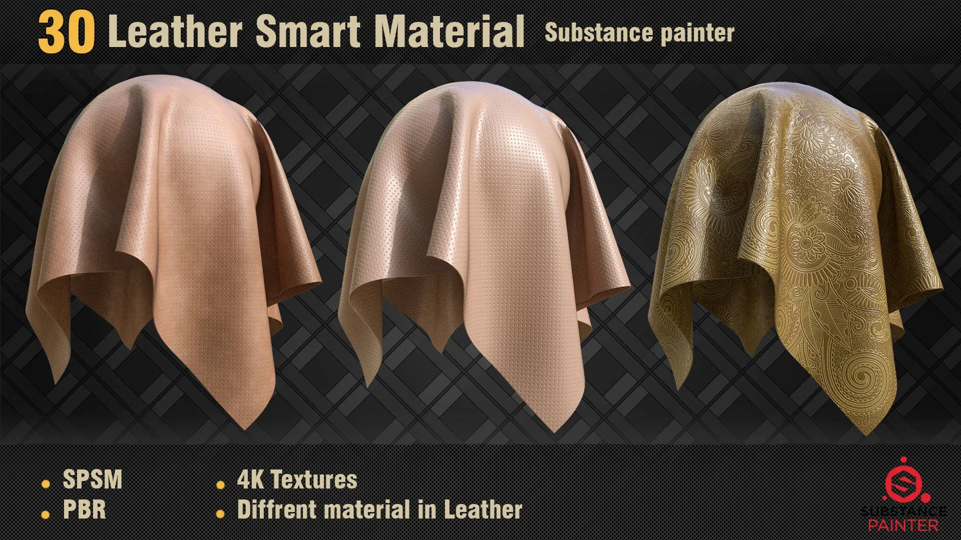 30 Leather Smart Materials PBR SPSM