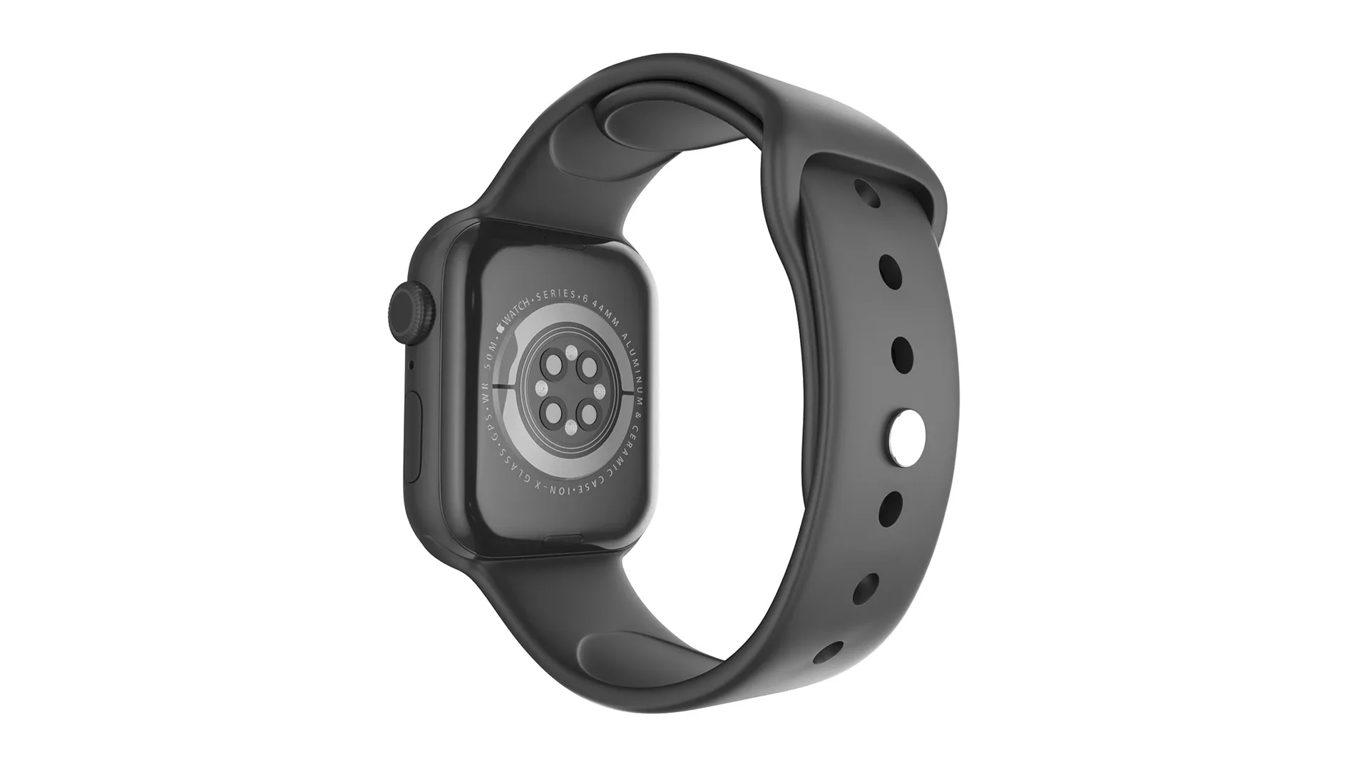 Apple Watch Series 6 44mm Space Gray Aluminum Case with Black Sport Band