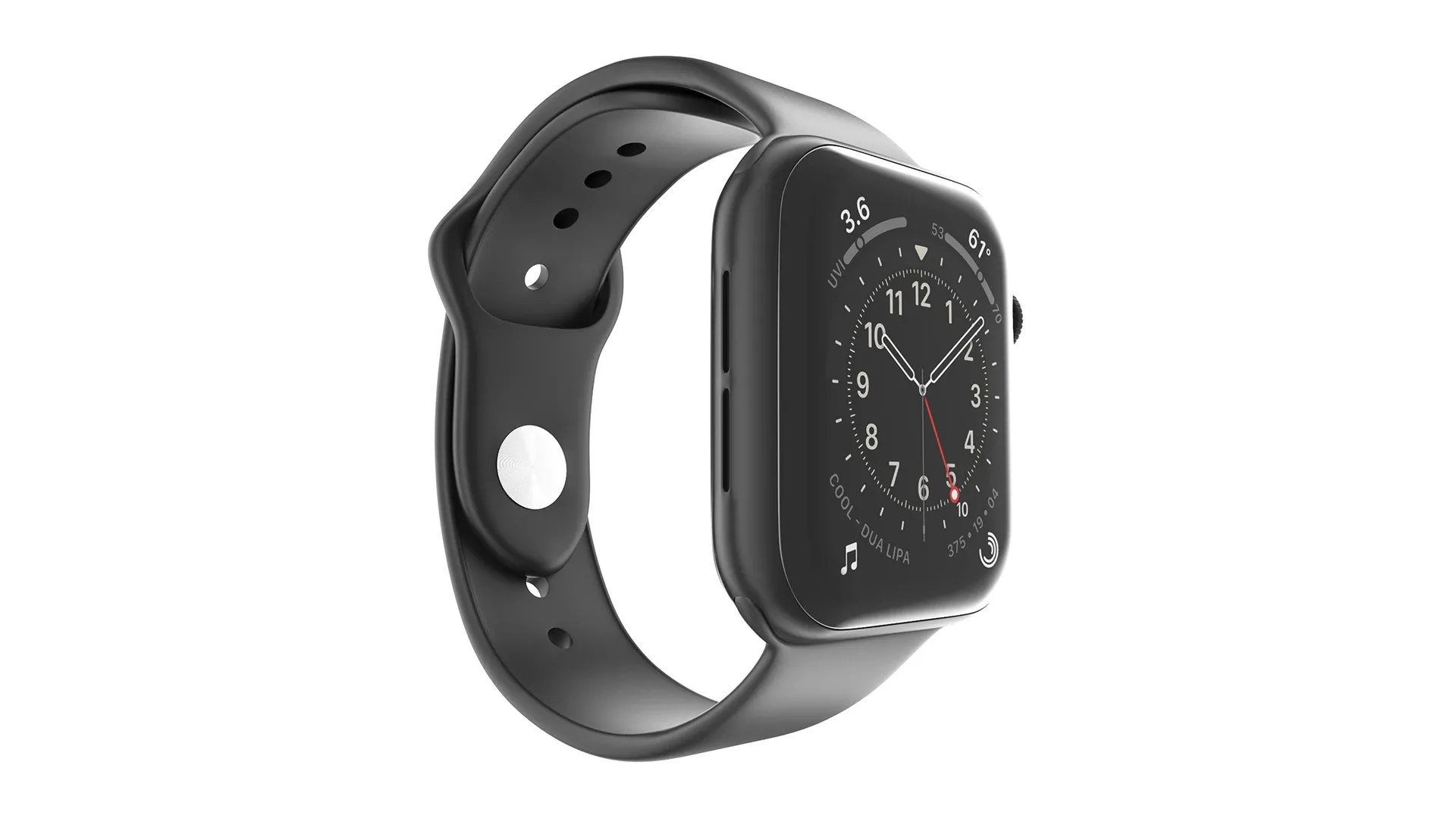 Apple Watch Series 6 44mm Space Gray Aluminum Case with Black Sport Band