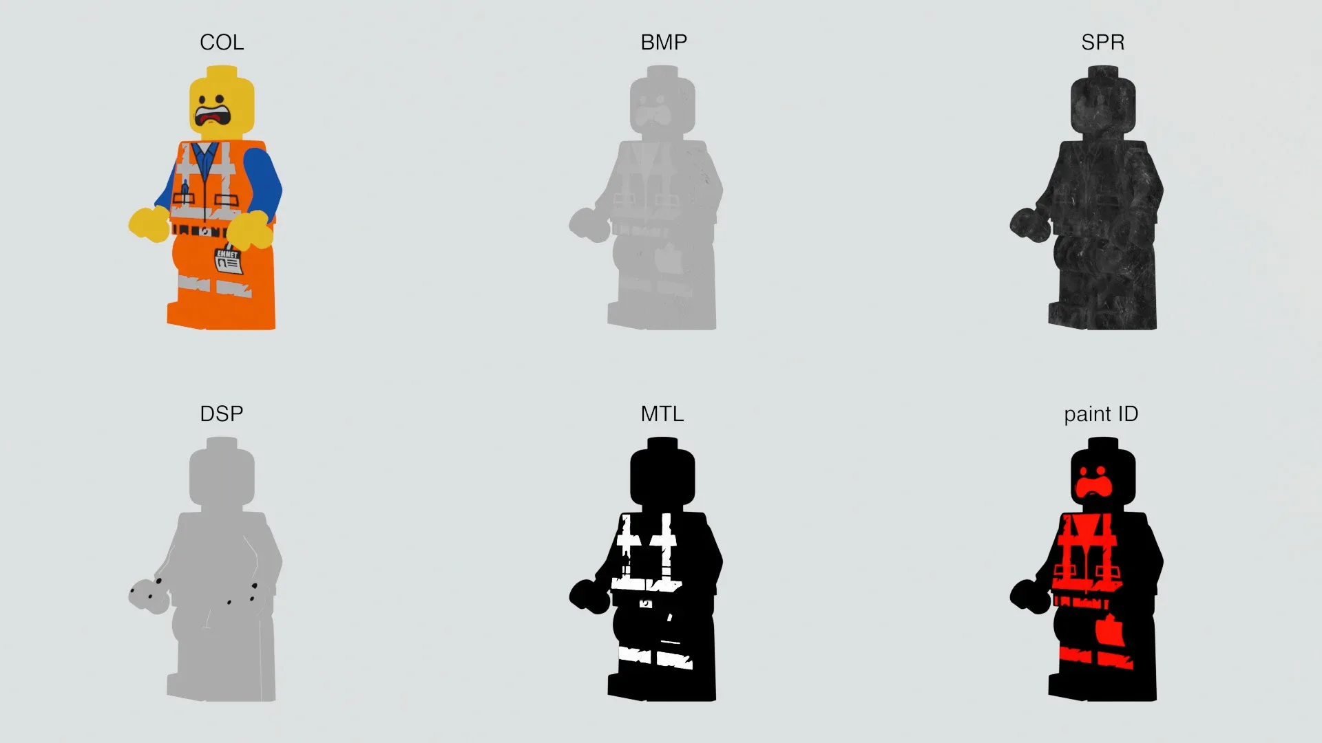 LEGO Minifigure 3D Model + PBR Textures