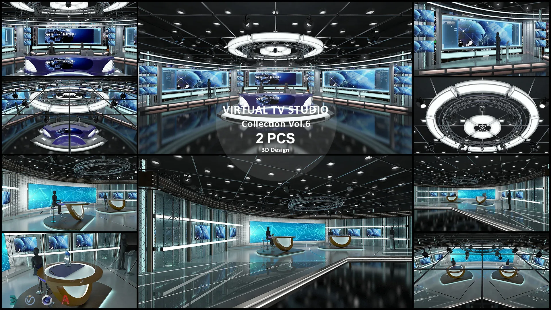 Virtual TV Studio Collection Vol 6 - 2 PCS DESIGN