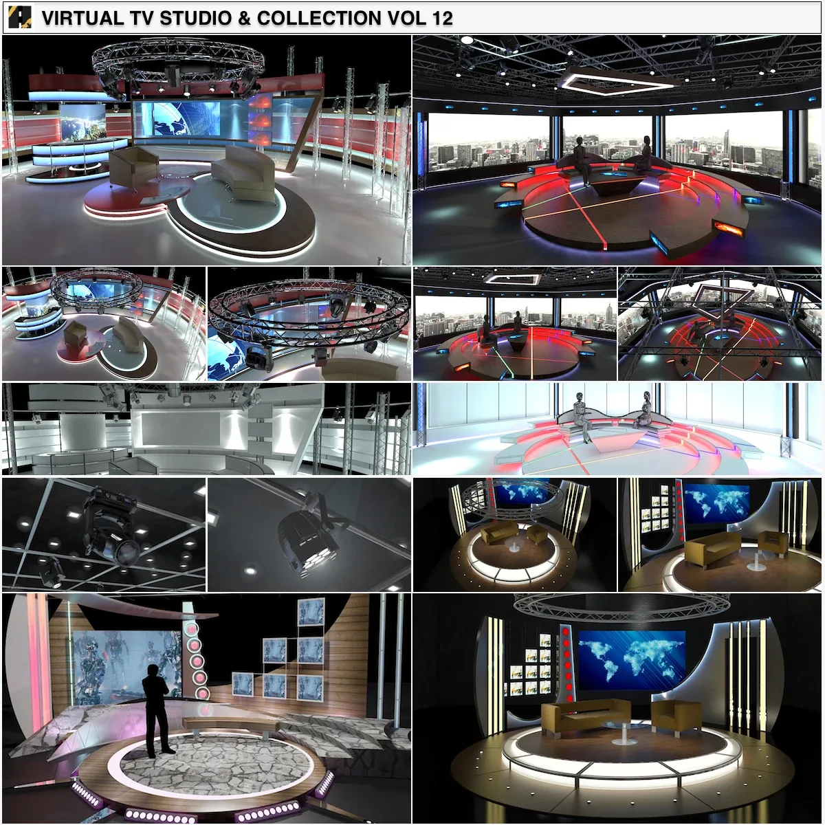 Virtual TV Studio Chat Sets Collection 12