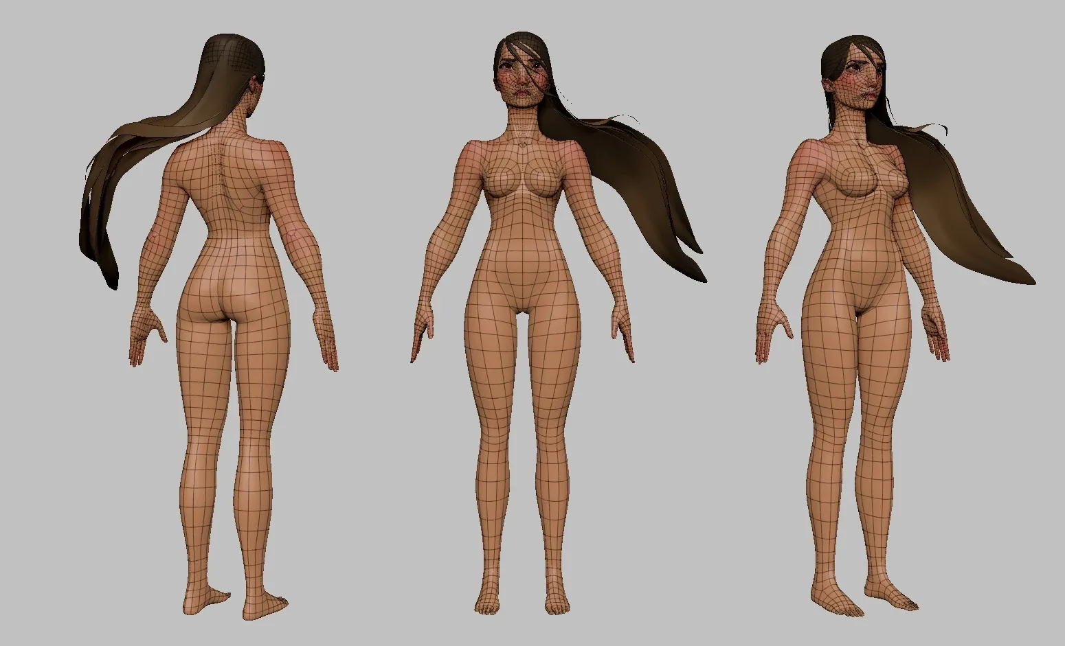 Athletic Female Base Mesh for ZBrush