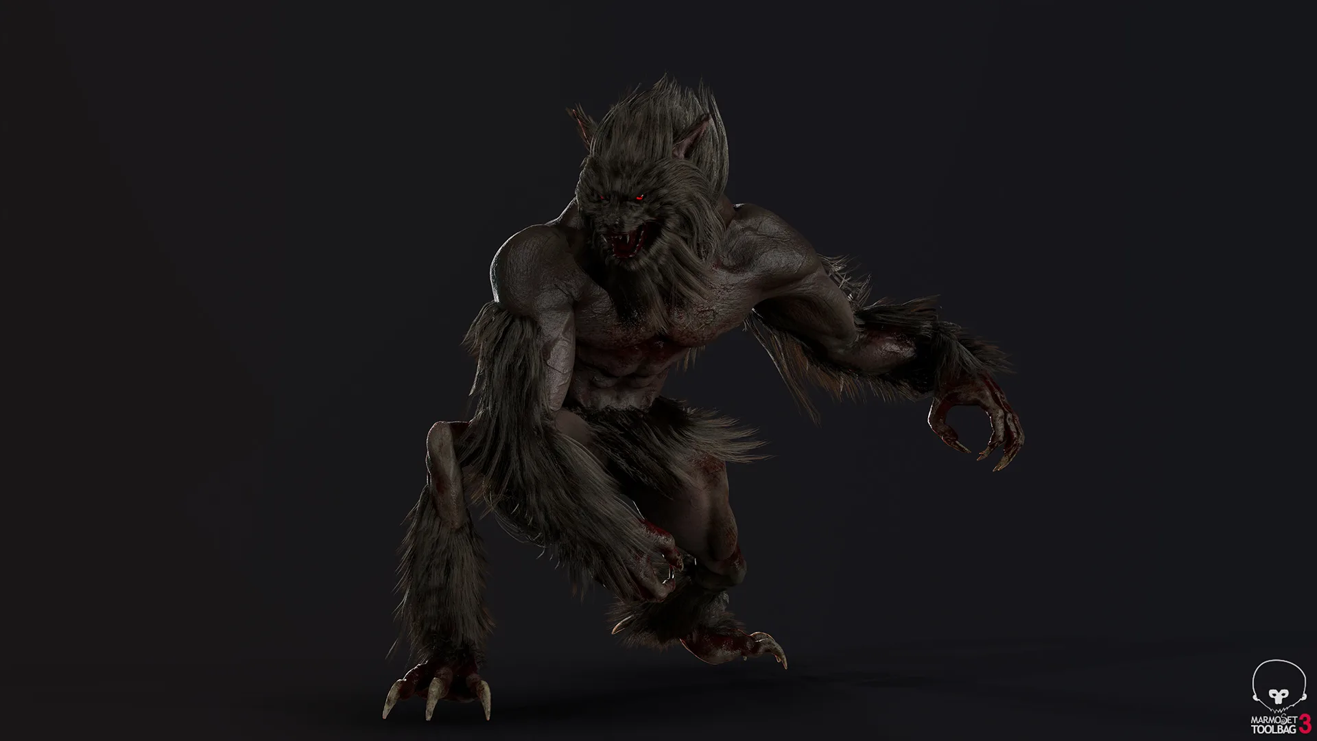 Wolfman - Game Ready Low-poly 3D model