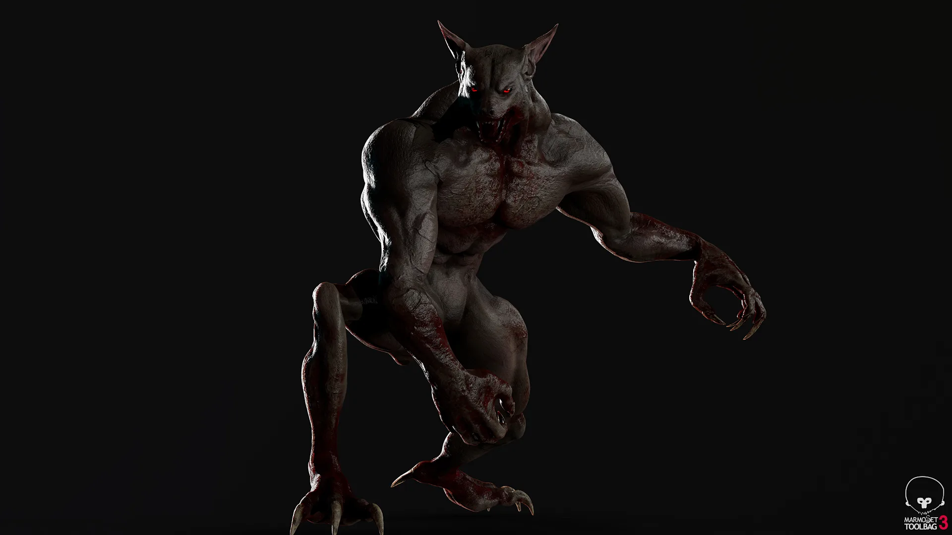 Wolfman - Game Ready Low-poly 3D model