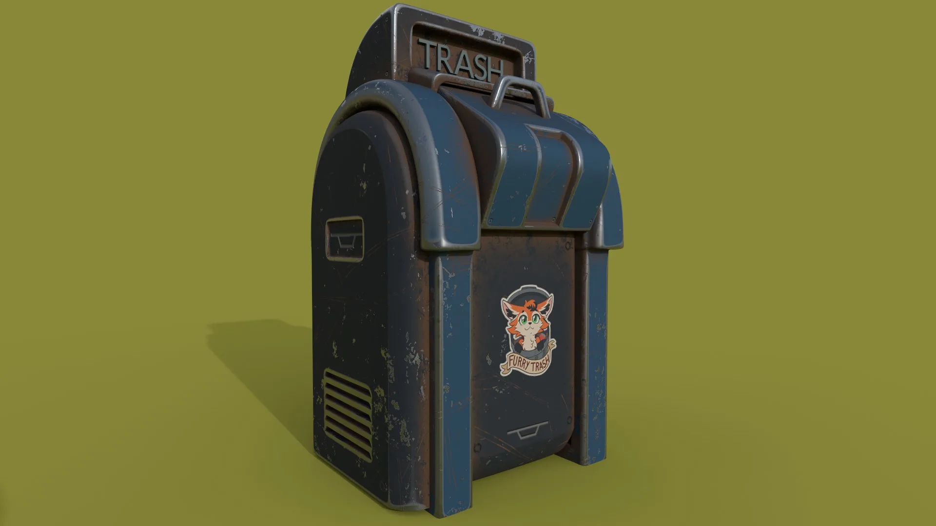 Trash can series old game ready street assets low poly and high poly