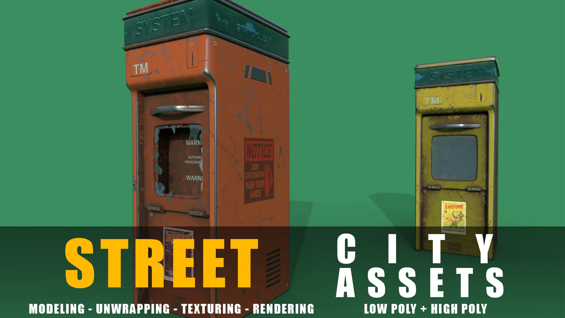 News stand series old game ready street assets low poly and high poly