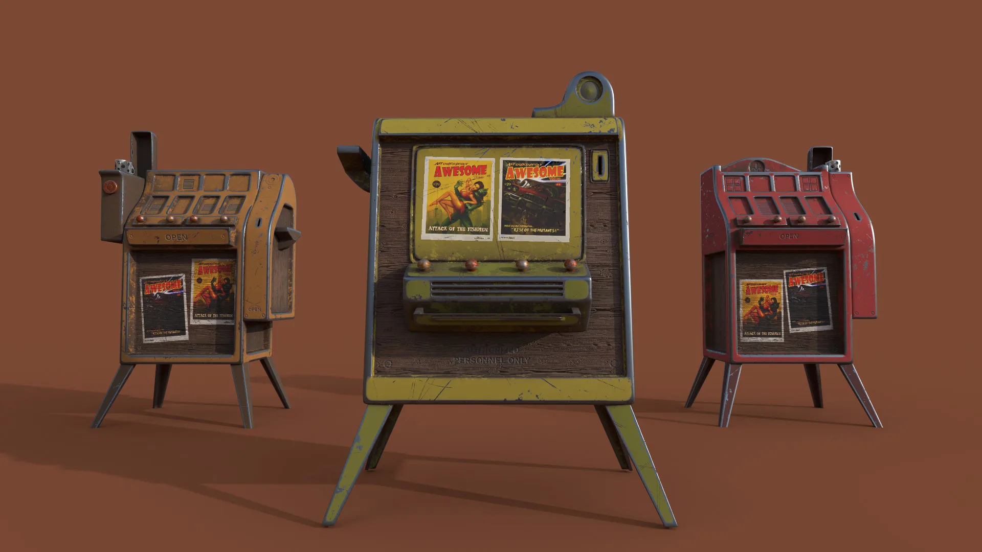 Street Cigarette Stand series old game ready street assets low poly and high poly