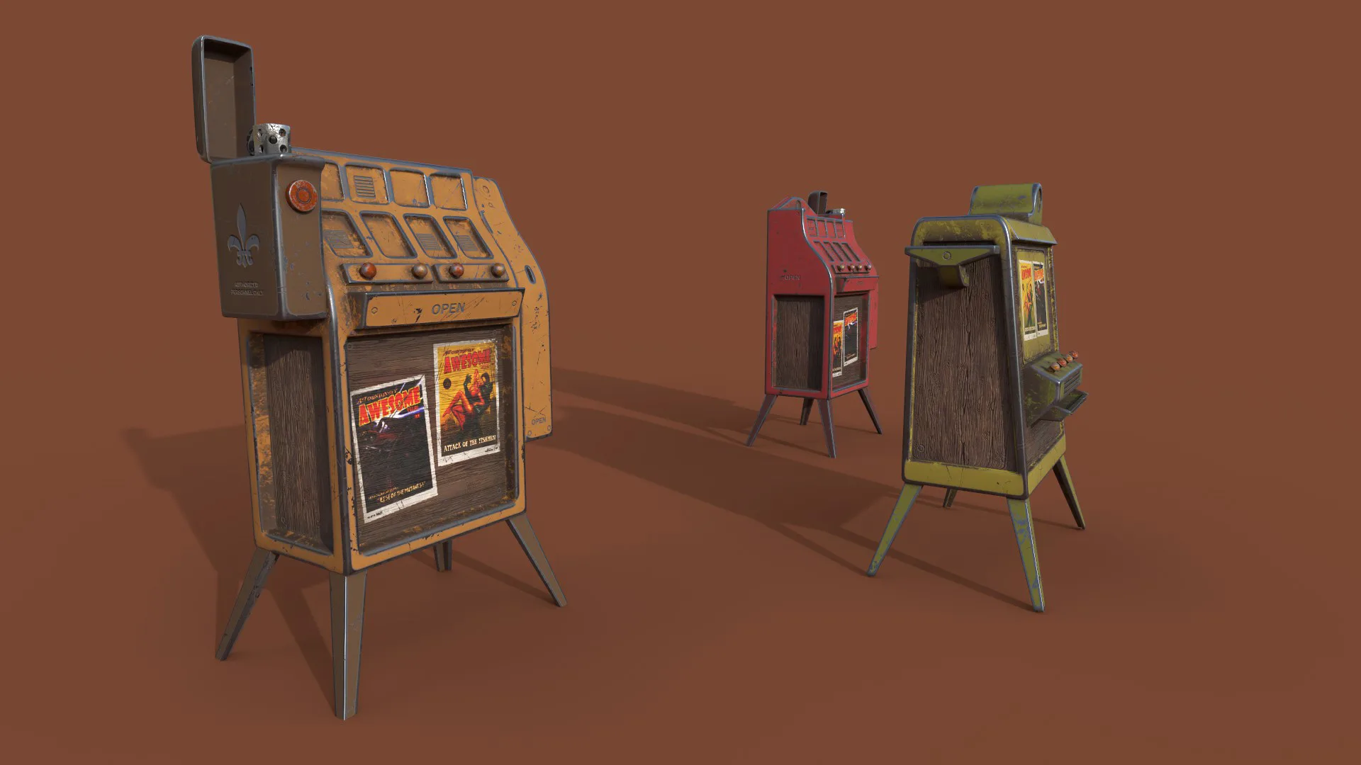 Street Cigarette Stand series old game ready street assets low poly and high poly