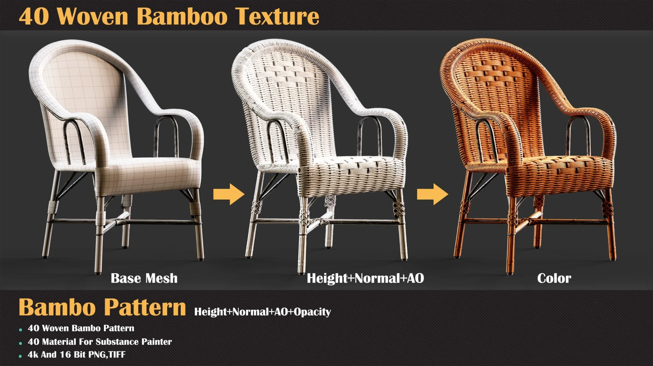 40 Woven Bamboo Texture