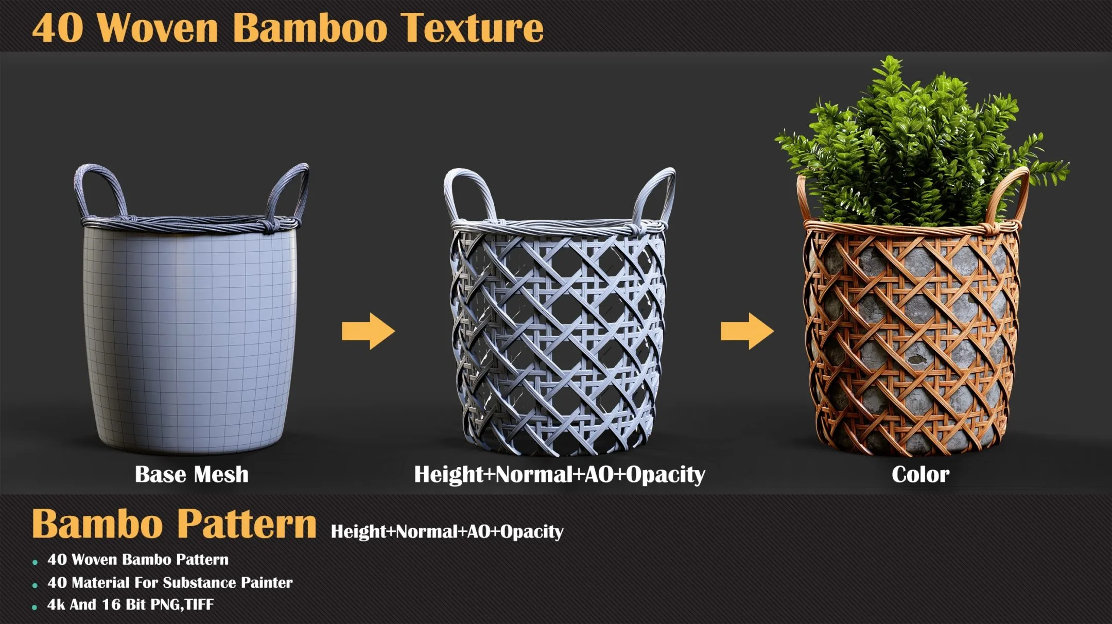 40 Woven Bamboo Texture