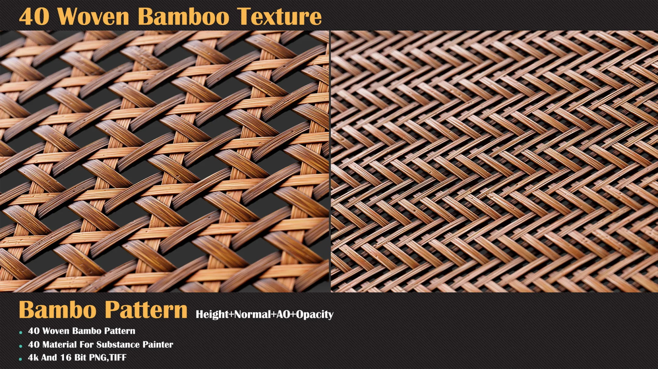 40 Woven Bamboo Texture