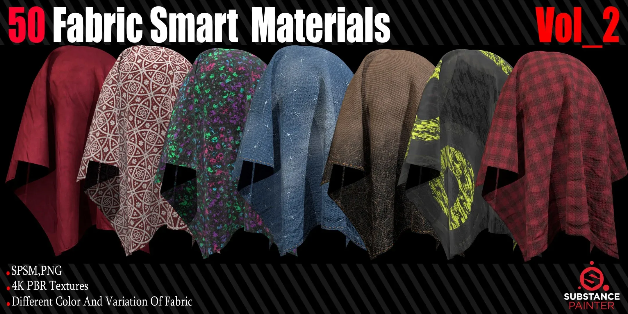 50 Fabric Smart Material + 4K PBR Texture Vol_2
