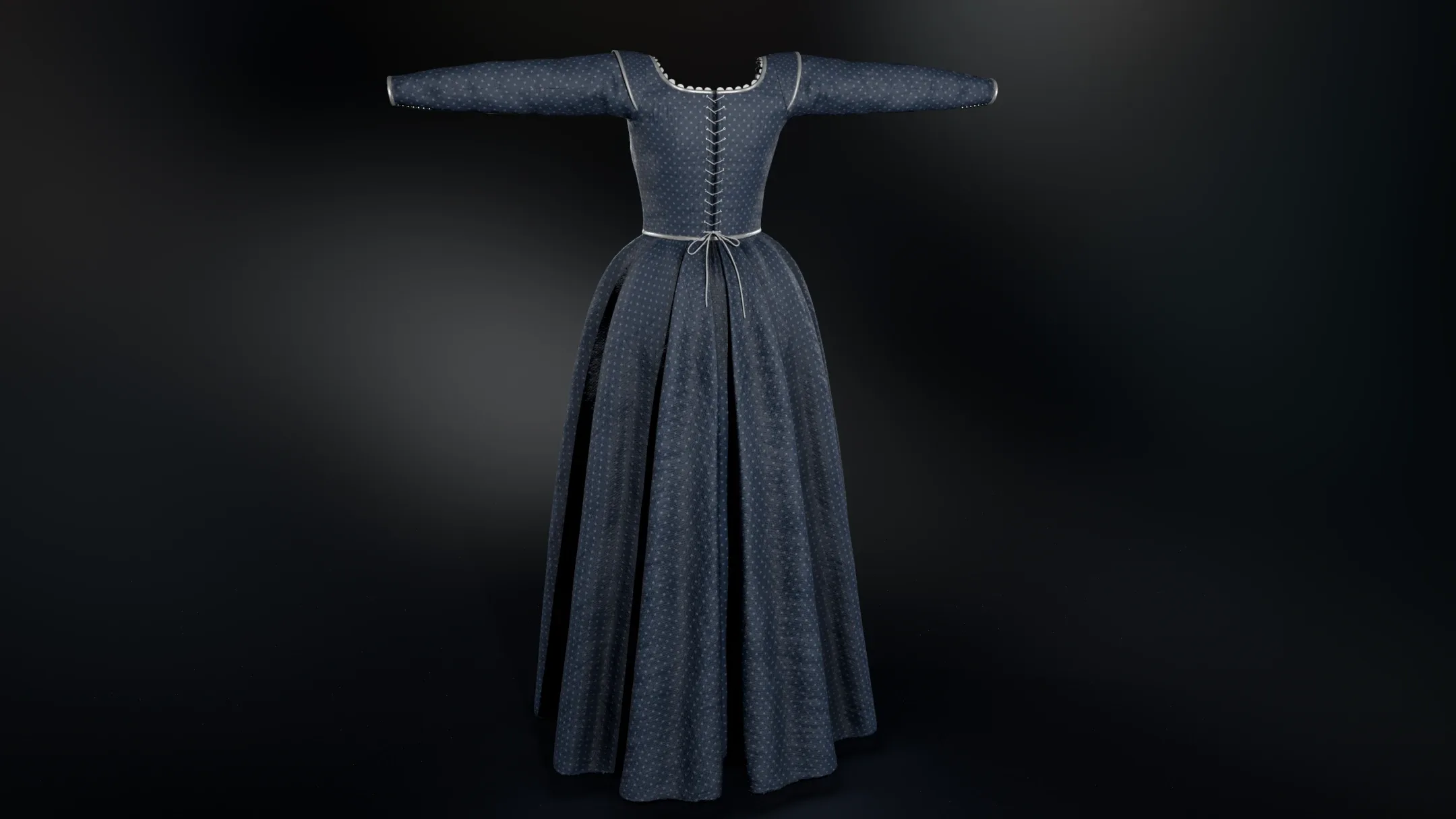 Medieval Dress Style 4 Blue