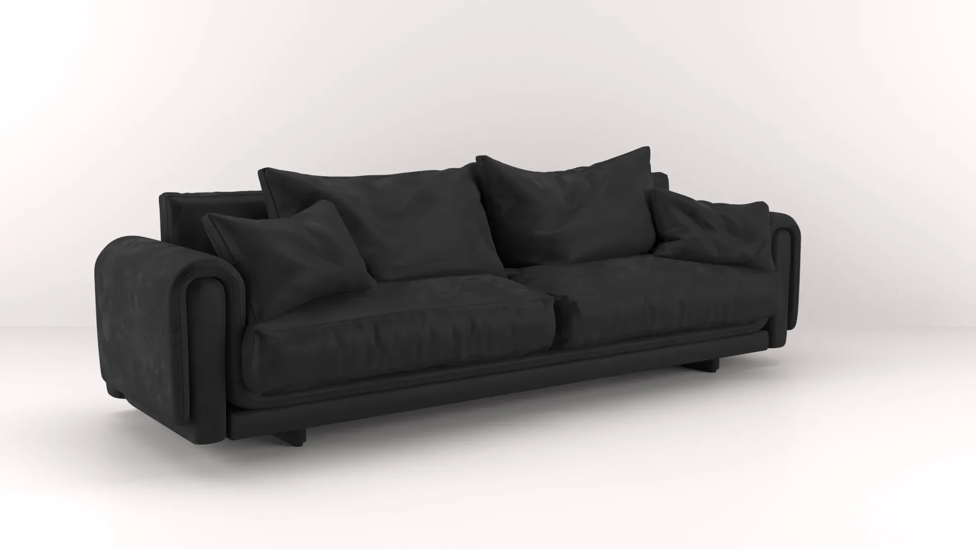 Black Leather Sofa and Armchair