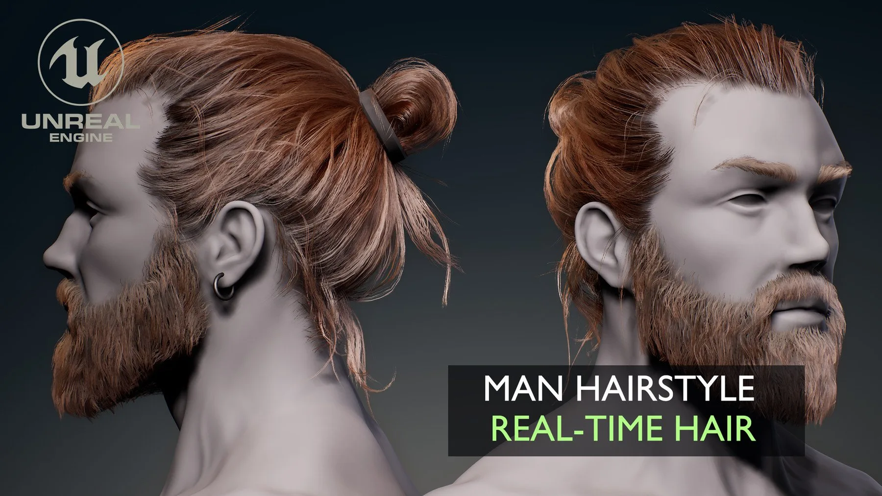 Real-Time Man Hair (Hairstyle, Beard, Eyebrows for Games)