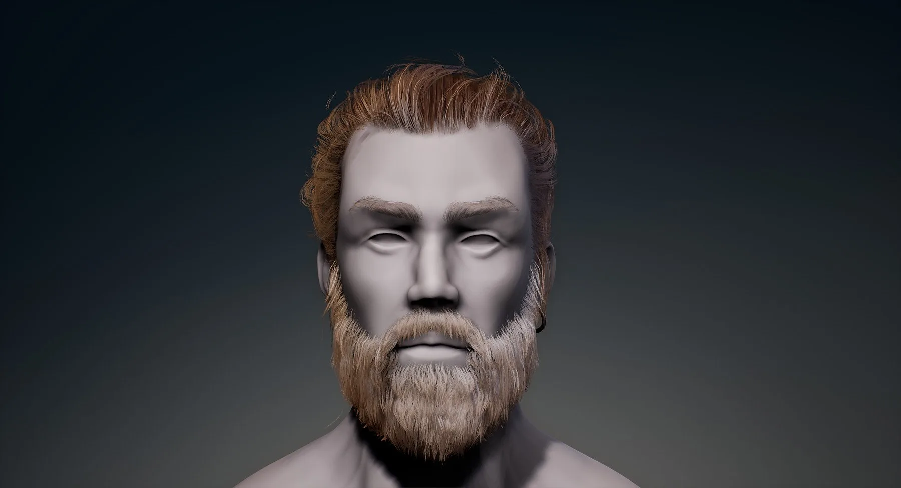 Real-Time Man Hair (Hairstyle, Beard, Eyebrows for Games)