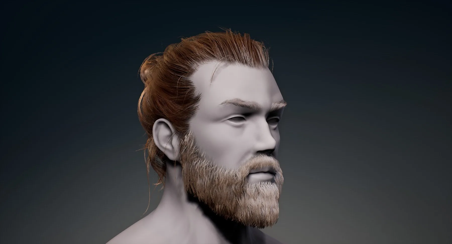 Real-Time Man Hair (Hairstyle, Beard, Eyebrows for Games)