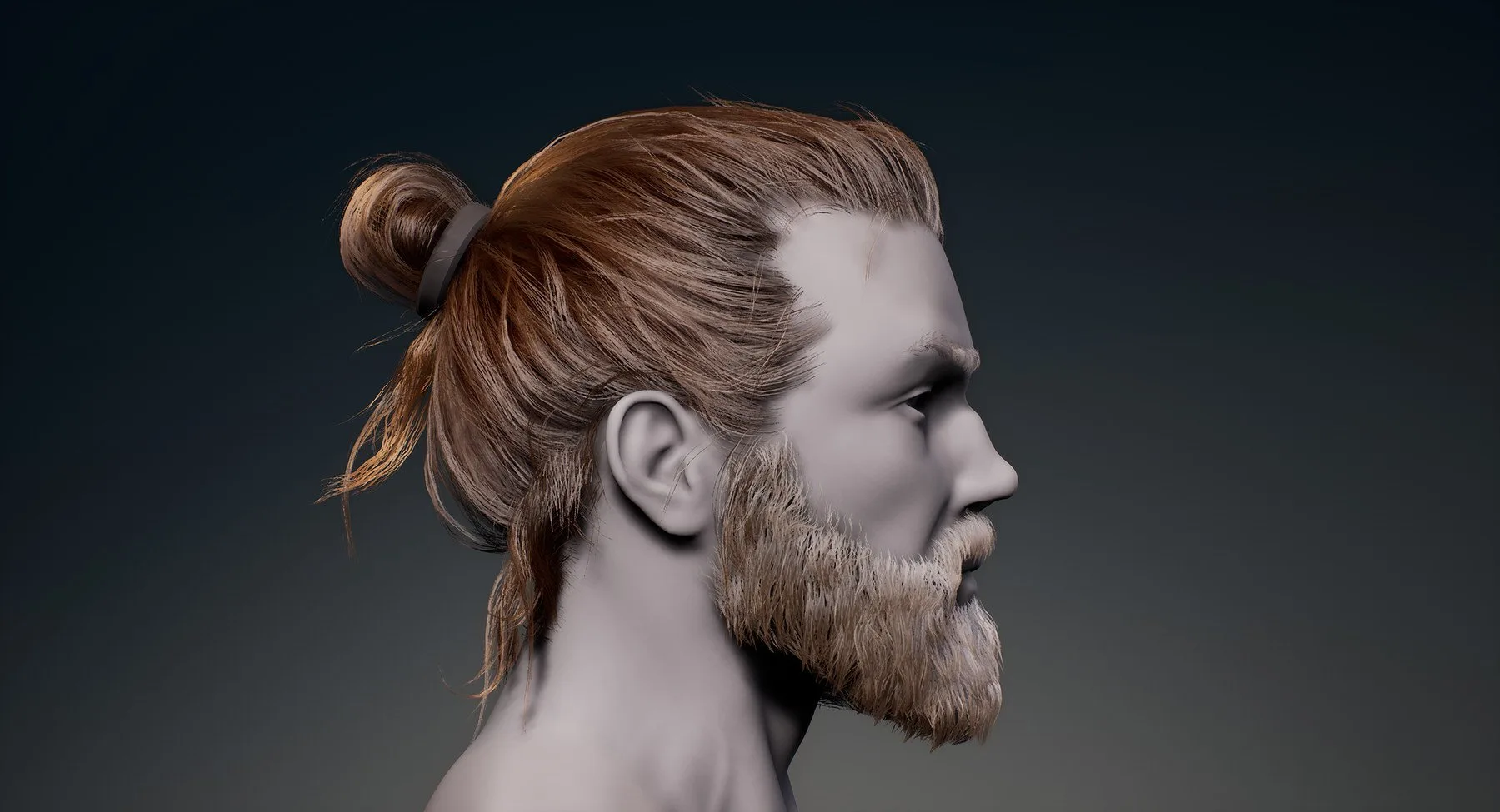 Real-Time Man Hair (Hairstyle, Beard, Eyebrows for Games)