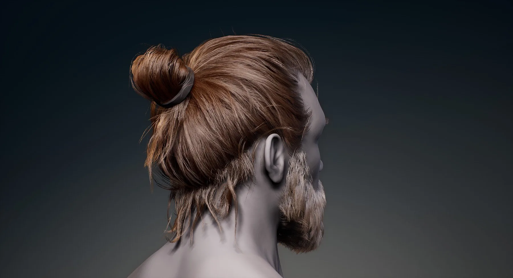 Real-Time Man Hair (Hairstyle, Beard, Eyebrows for Games)