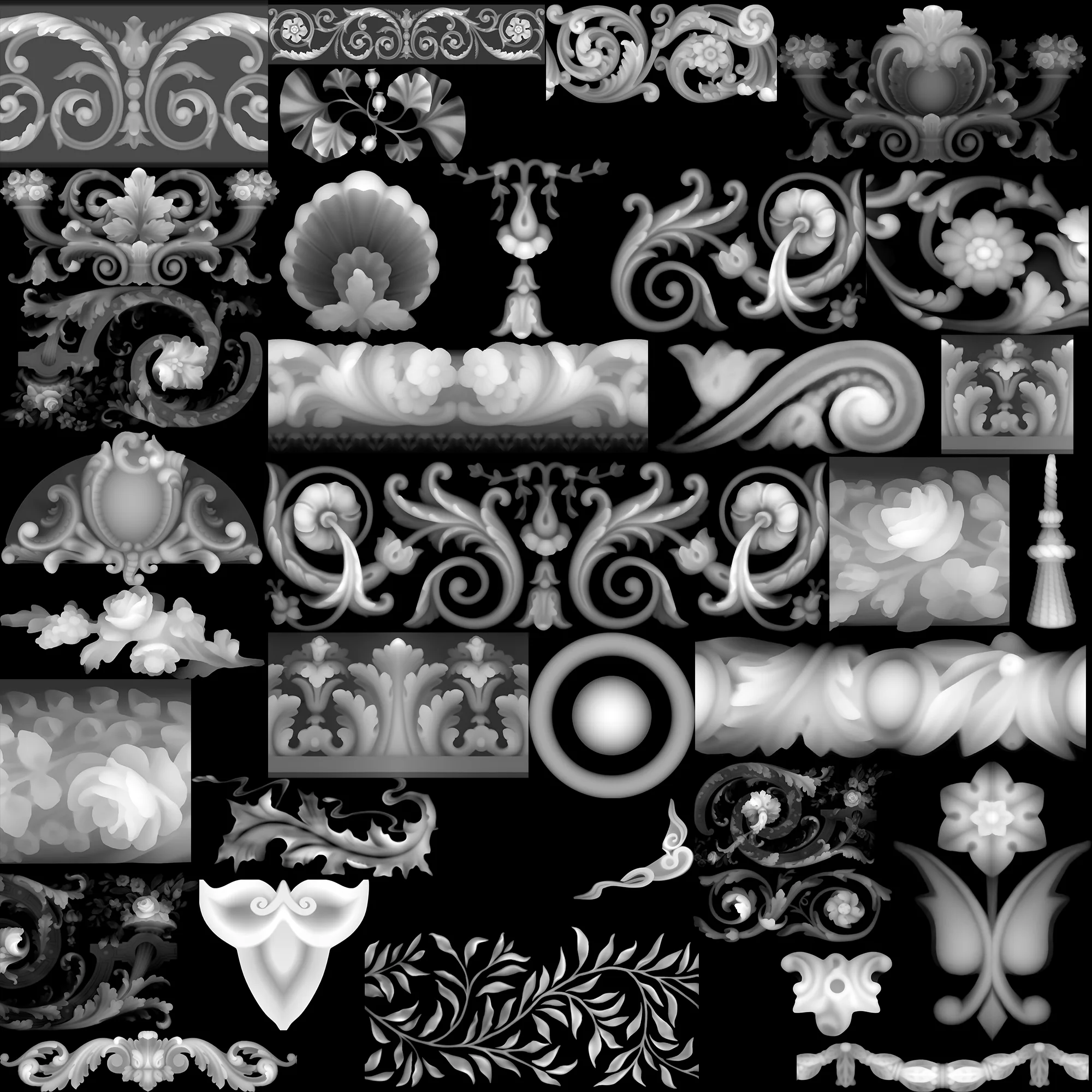 Ornament Alpha Brushes And Alphas - Vol 02 (100)