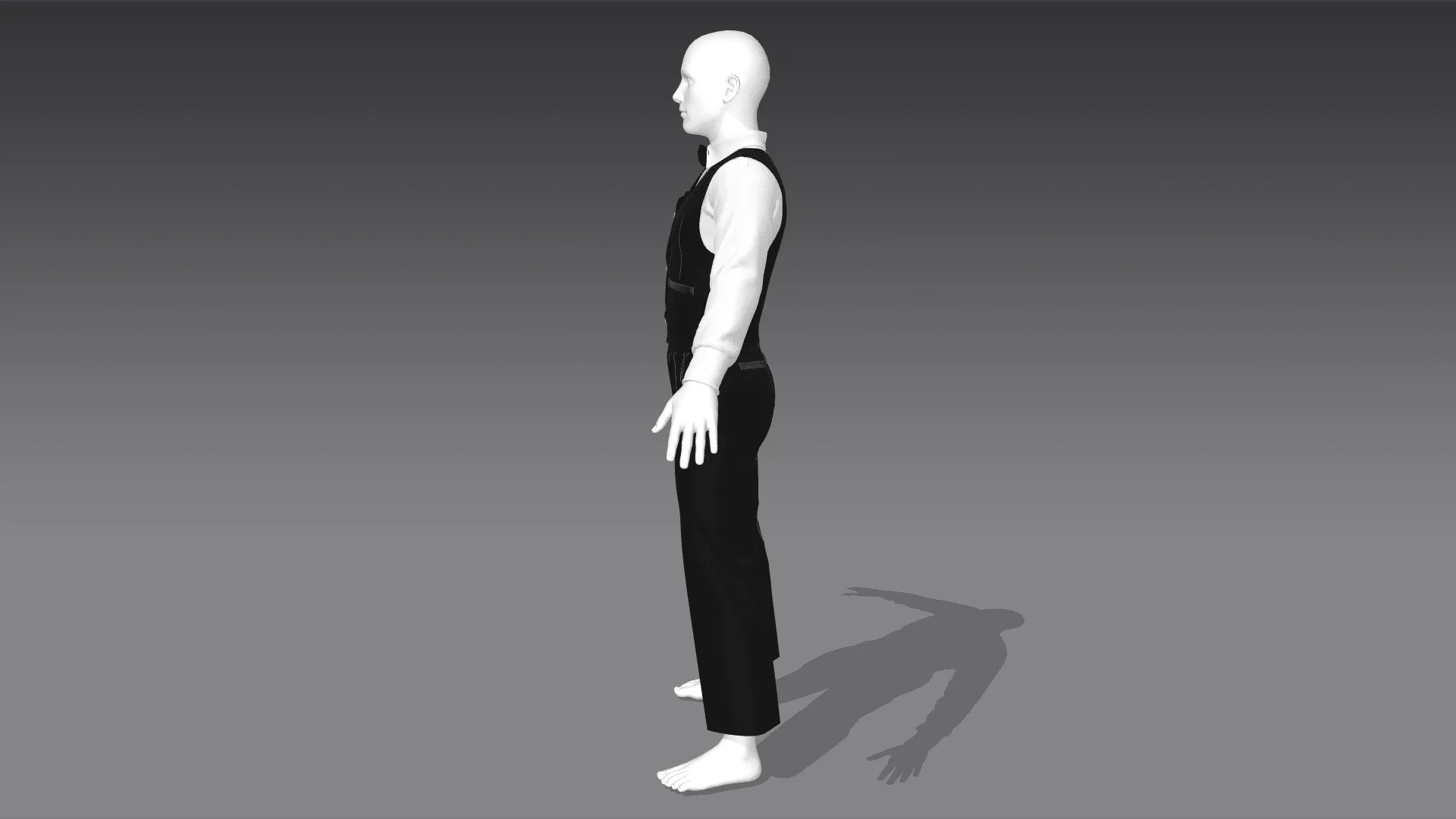 Restaurant waiter uniform (Marvelous Designer & Clo3d & FBX & OBJ & Texture)