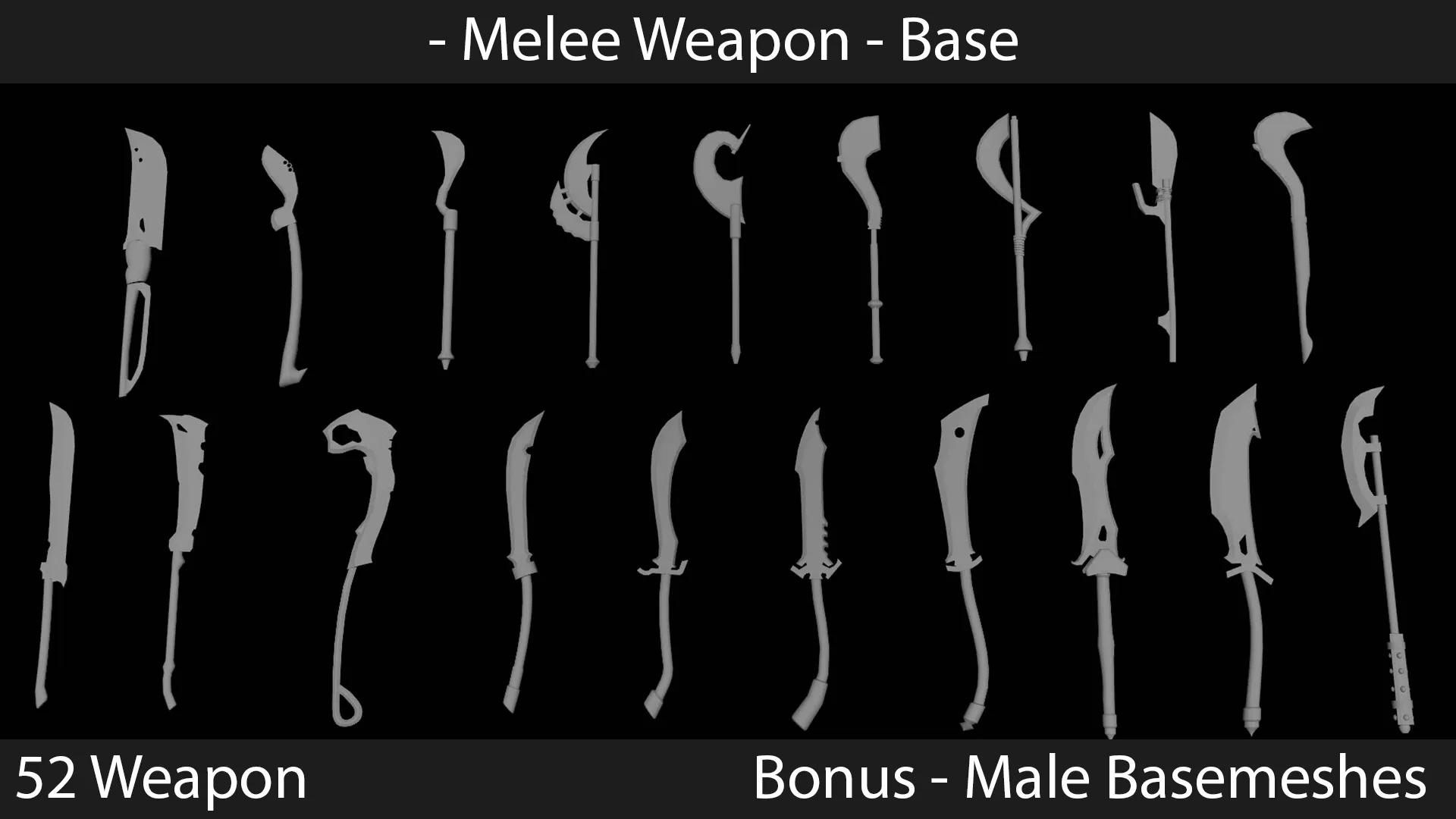 Melee Weapons - Base Meshes