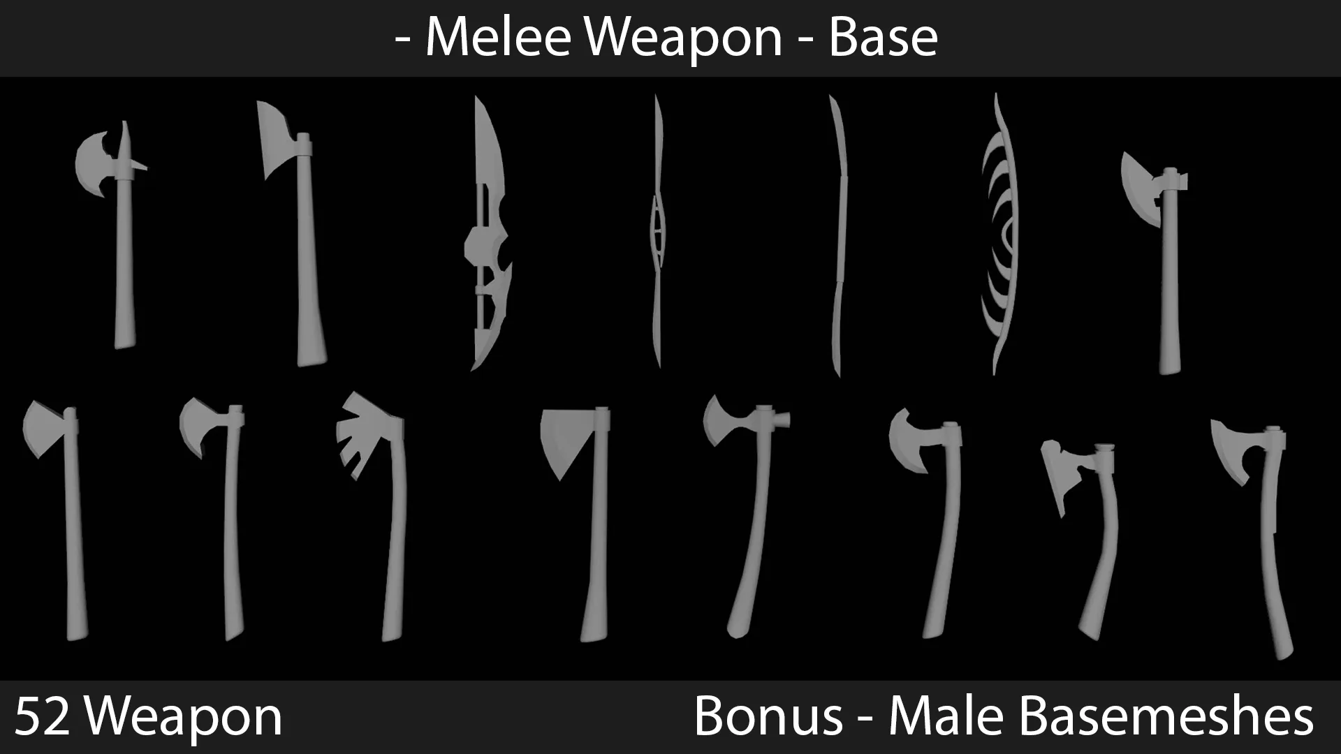 Melee Weapons - Base Meshes