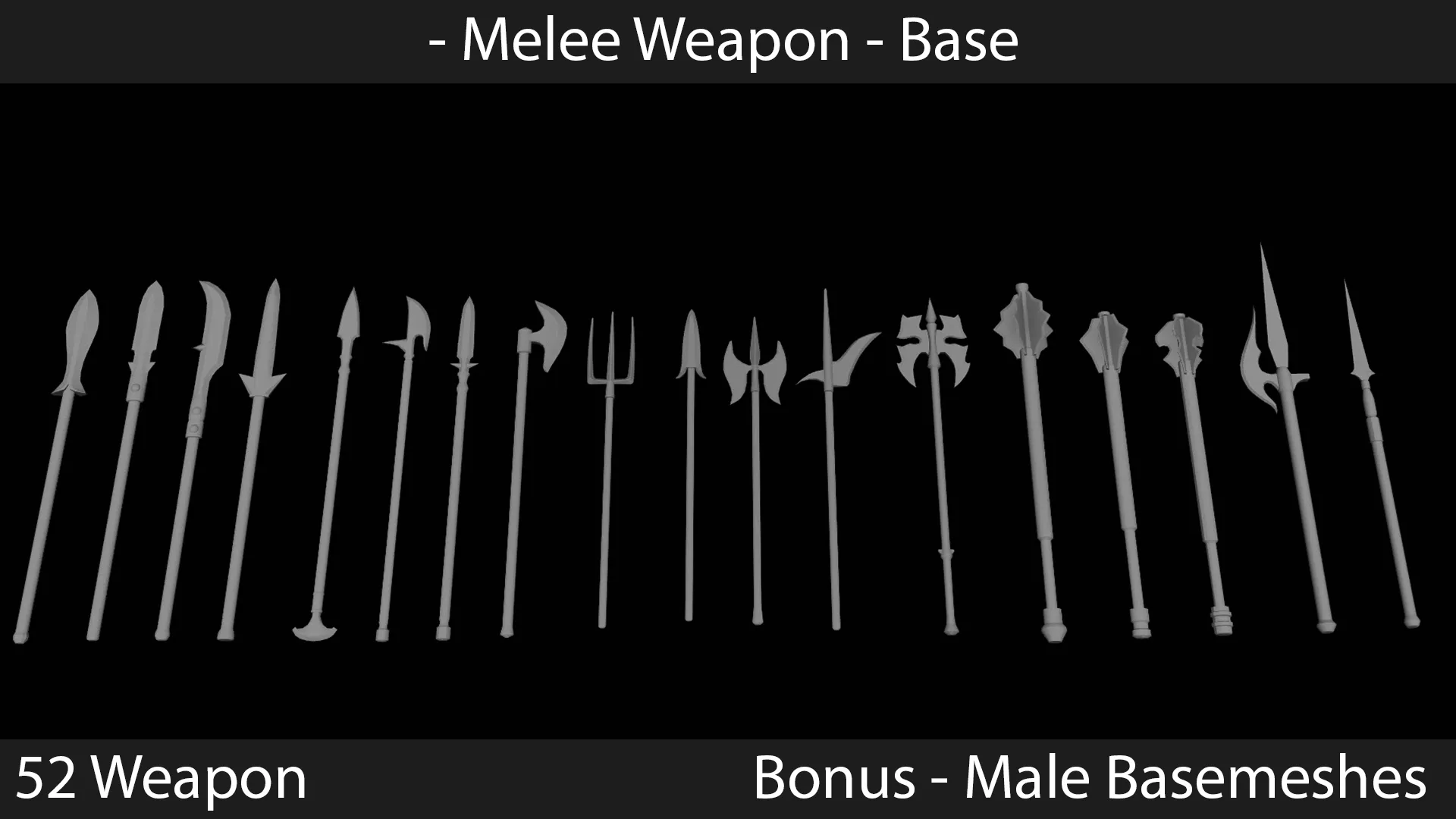 Melee Weapons - Base Meshes