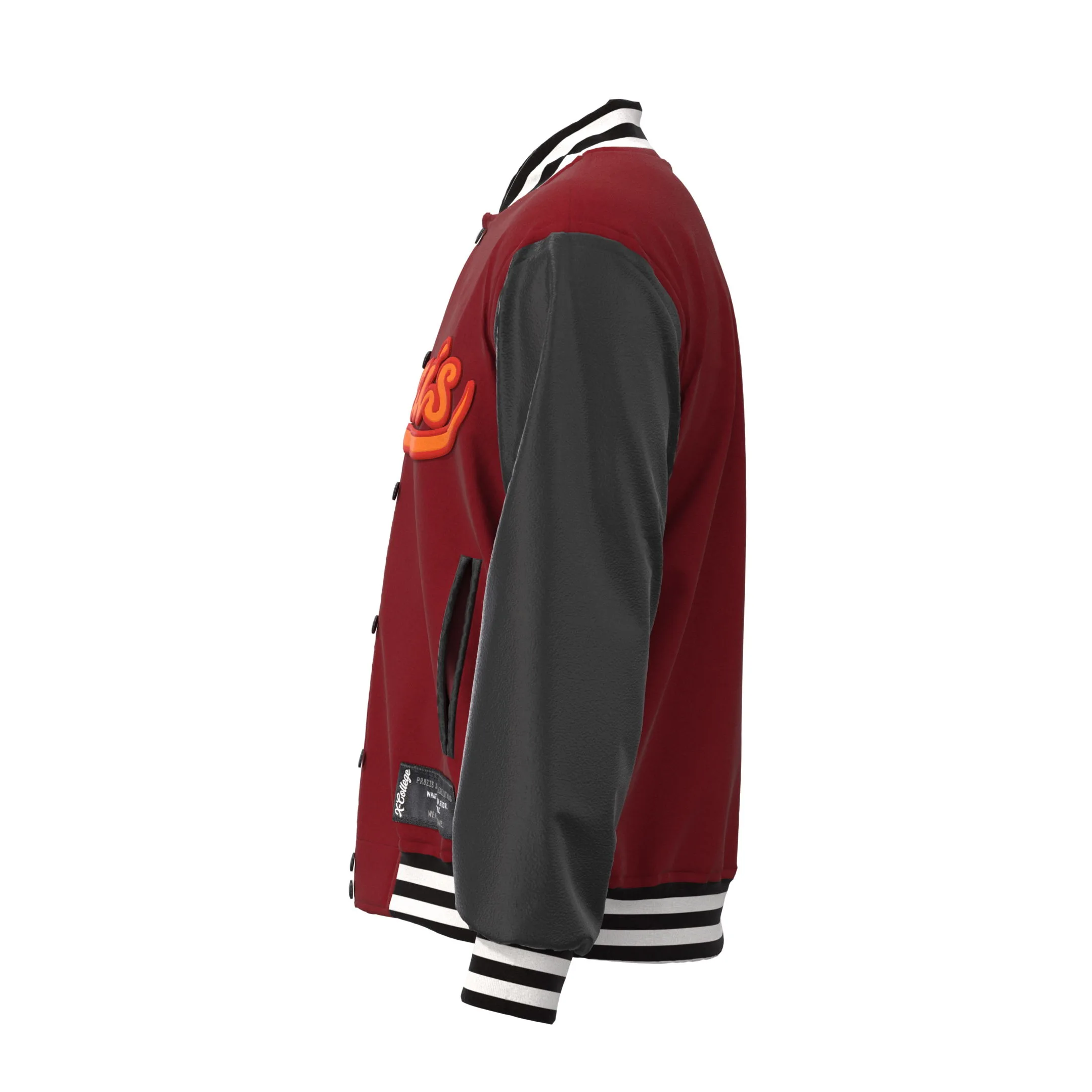 X-College Varsity Jacket , marvelous designer,clo3d