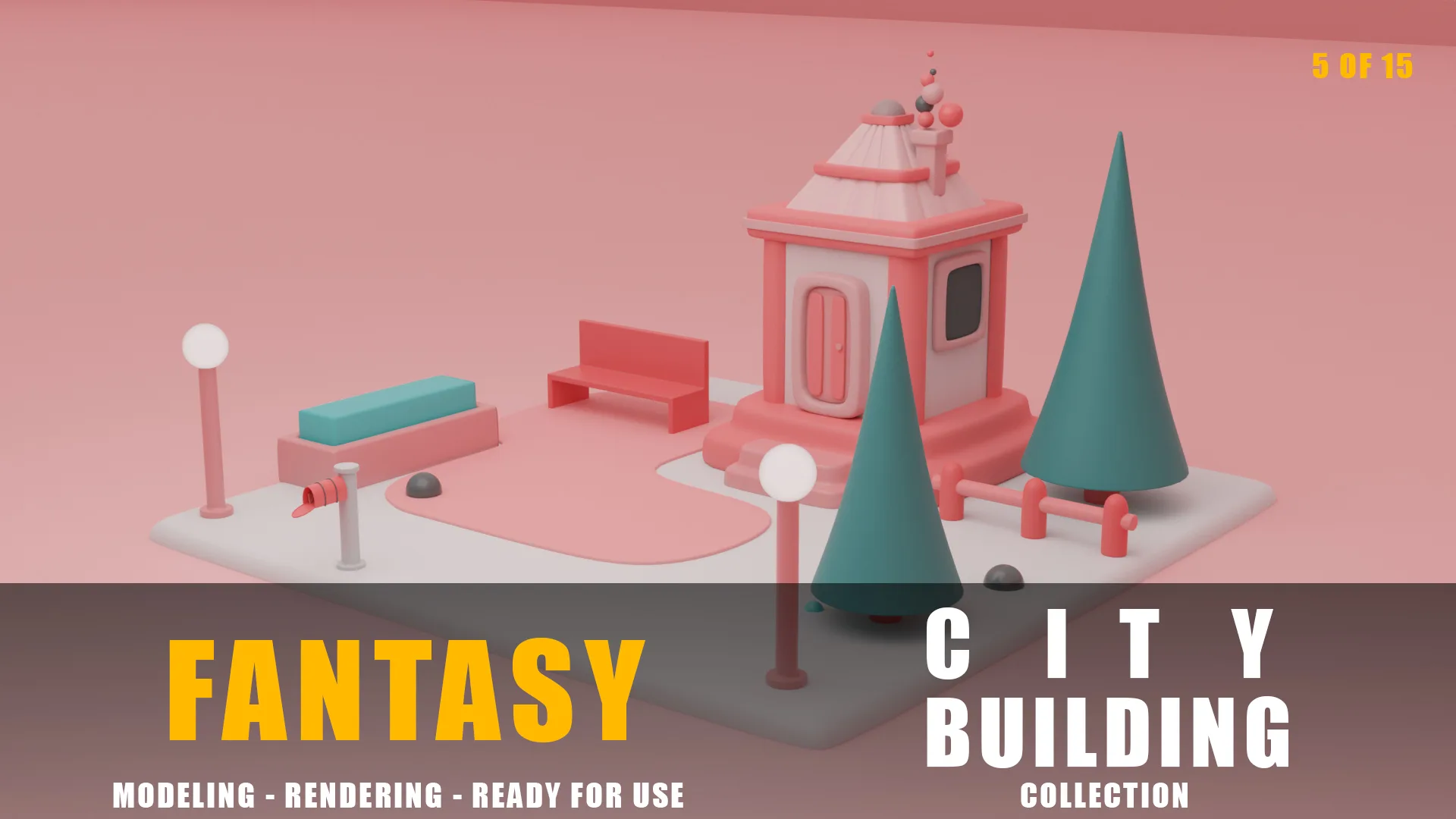 House fantasy building collection cartoon city