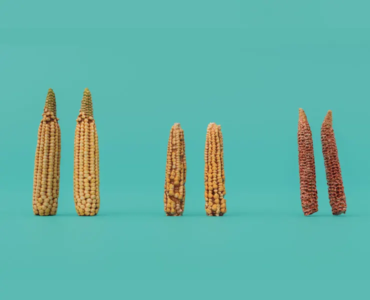 Corn Cob Of 3 Types In Different Stages