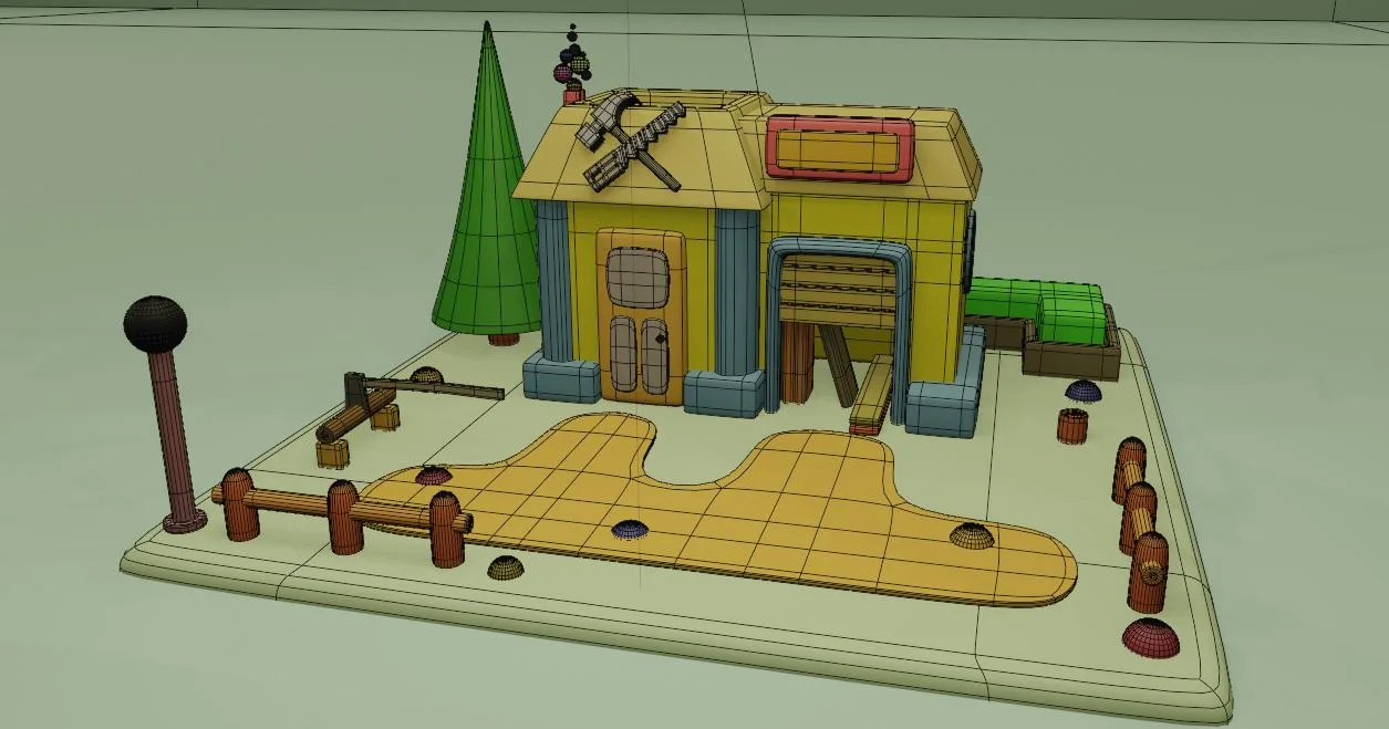 Carpentry fantasy building collection cartoon city