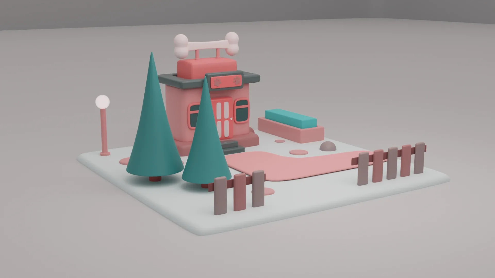 Pet shop fantasy building collection cartoon city