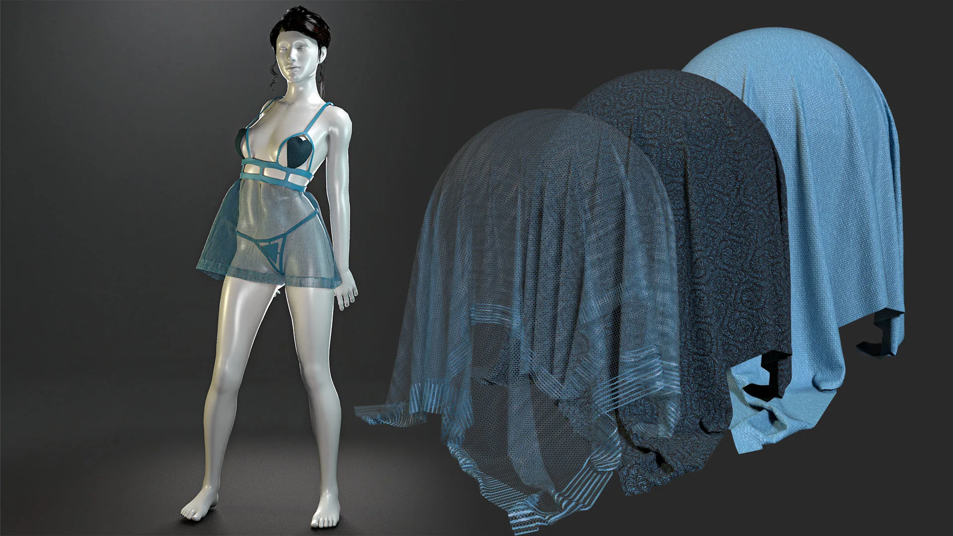 10 Realistic women's lingerie ( Substance Painter .SPP )