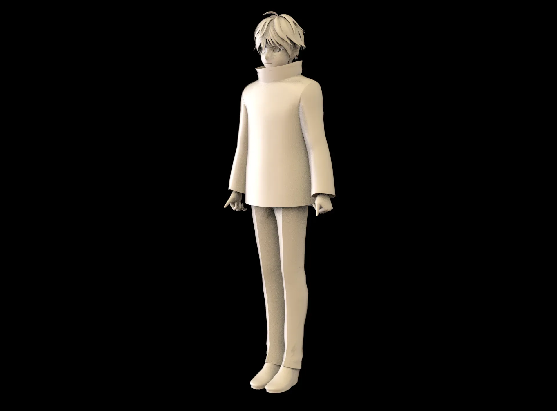 Anime Boy Low Poly Character 1