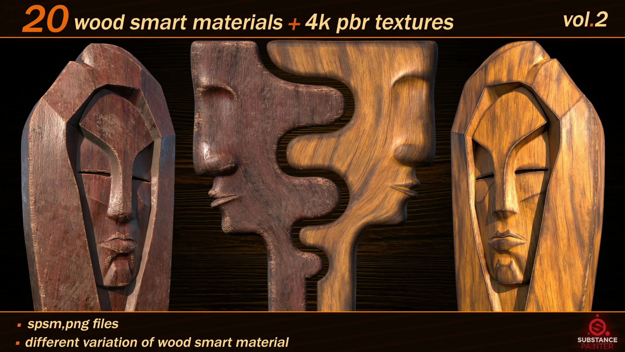 20 High Quality Wood Smart Material Bundle + 4k PBR Textures_VOL.02