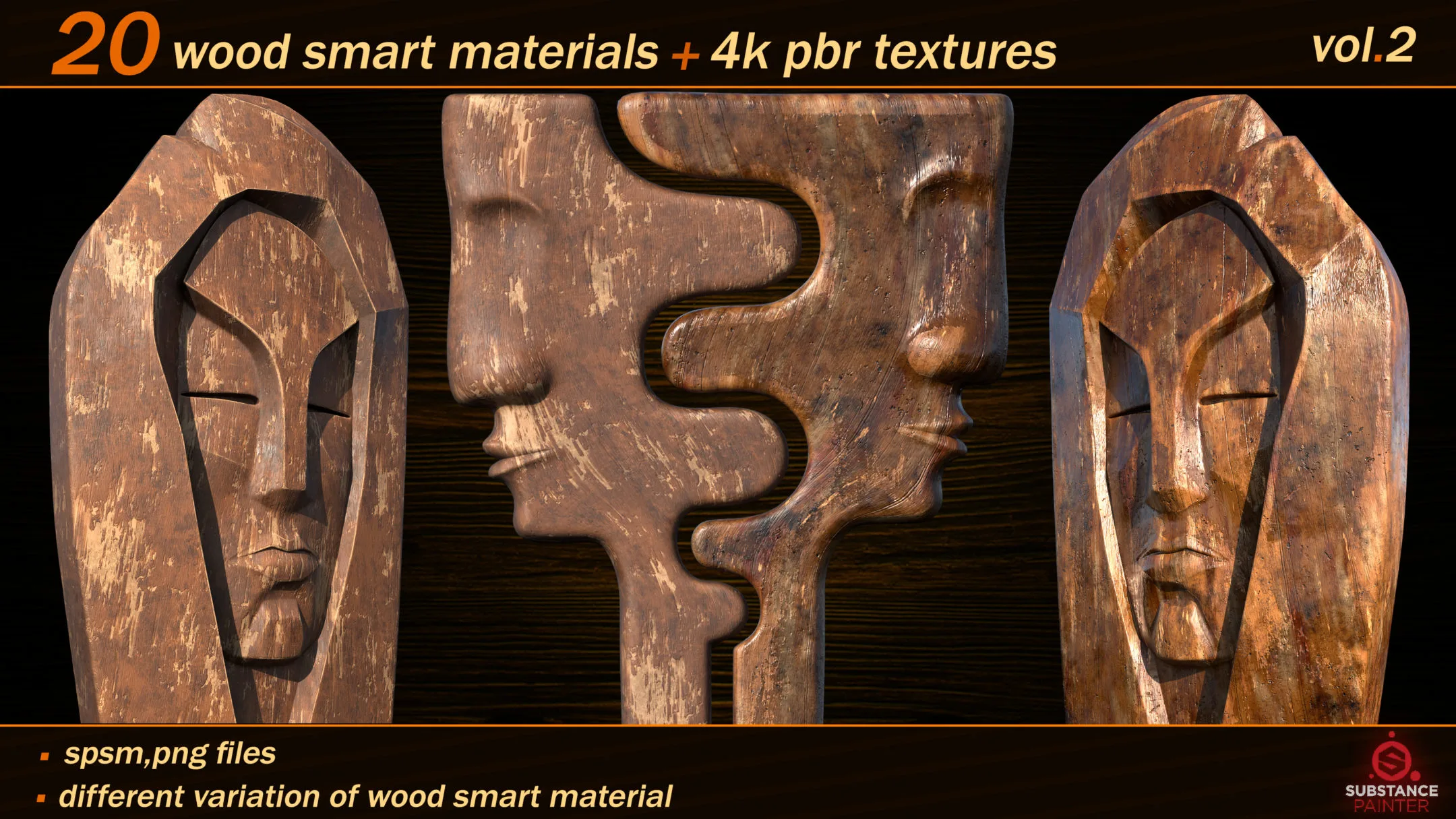 20 High Quality Wood Smart Material Bundle + 4k PBR Textures_VOL.02