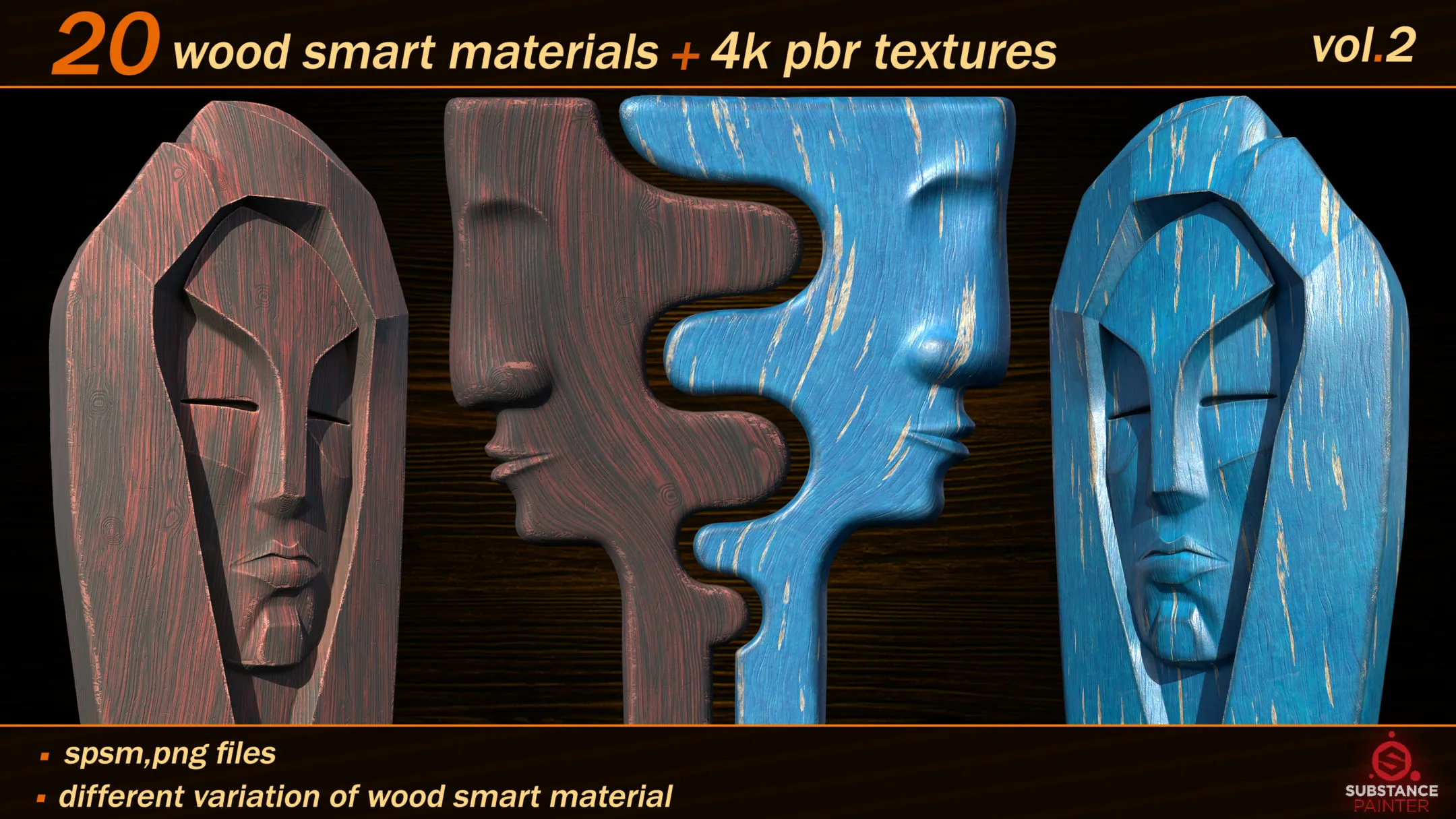 20 High Quality Wood Smart Material Bundle + 4k PBR Textures_VOL.02