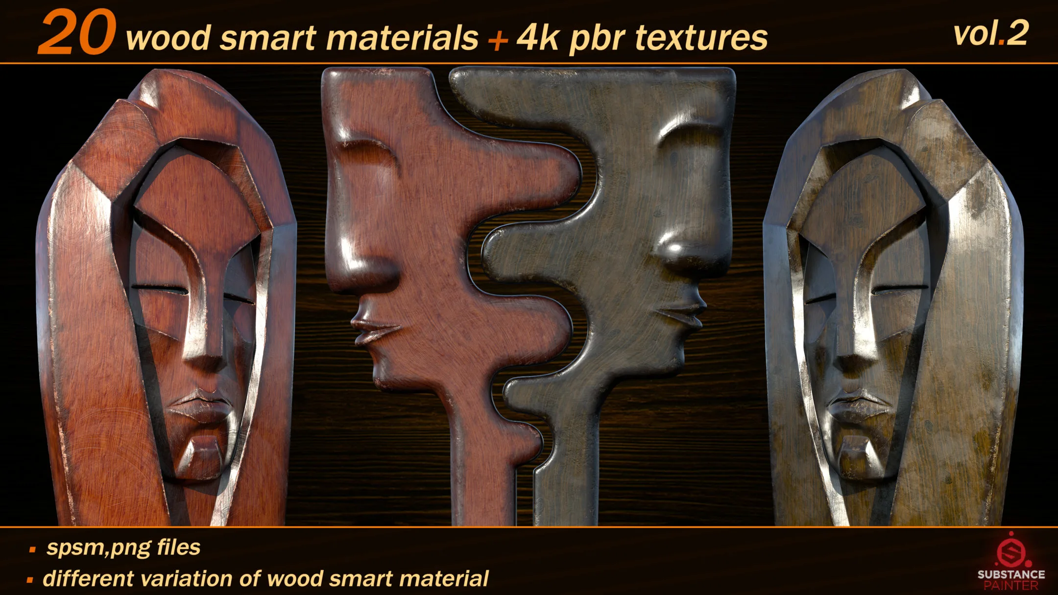 20 High Quality Wood Smart Material Bundle + 4k PBR Textures_VOL.02