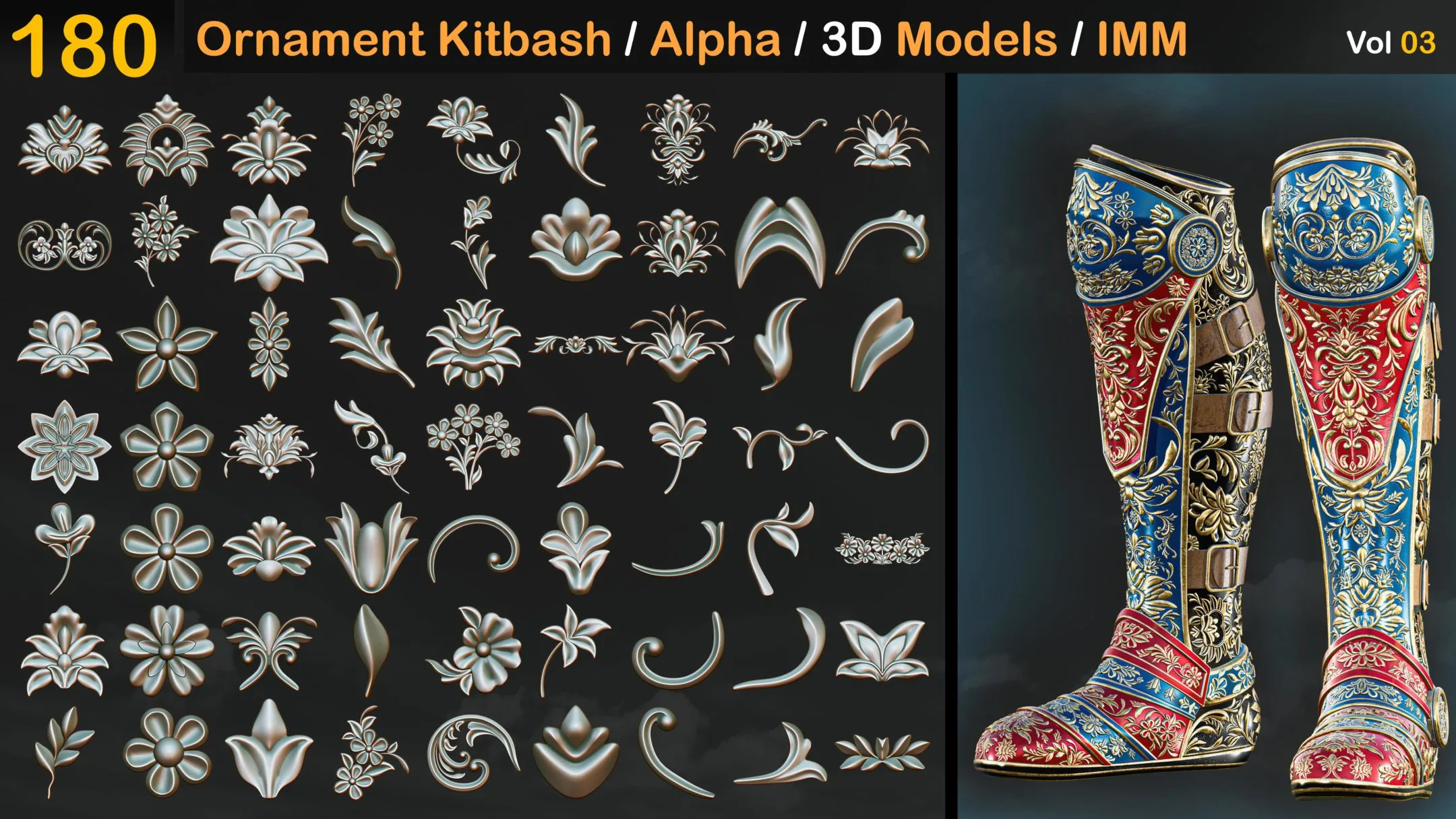 180 Ornament Kitbash / Alpha / 3D Models / IMM vol 03