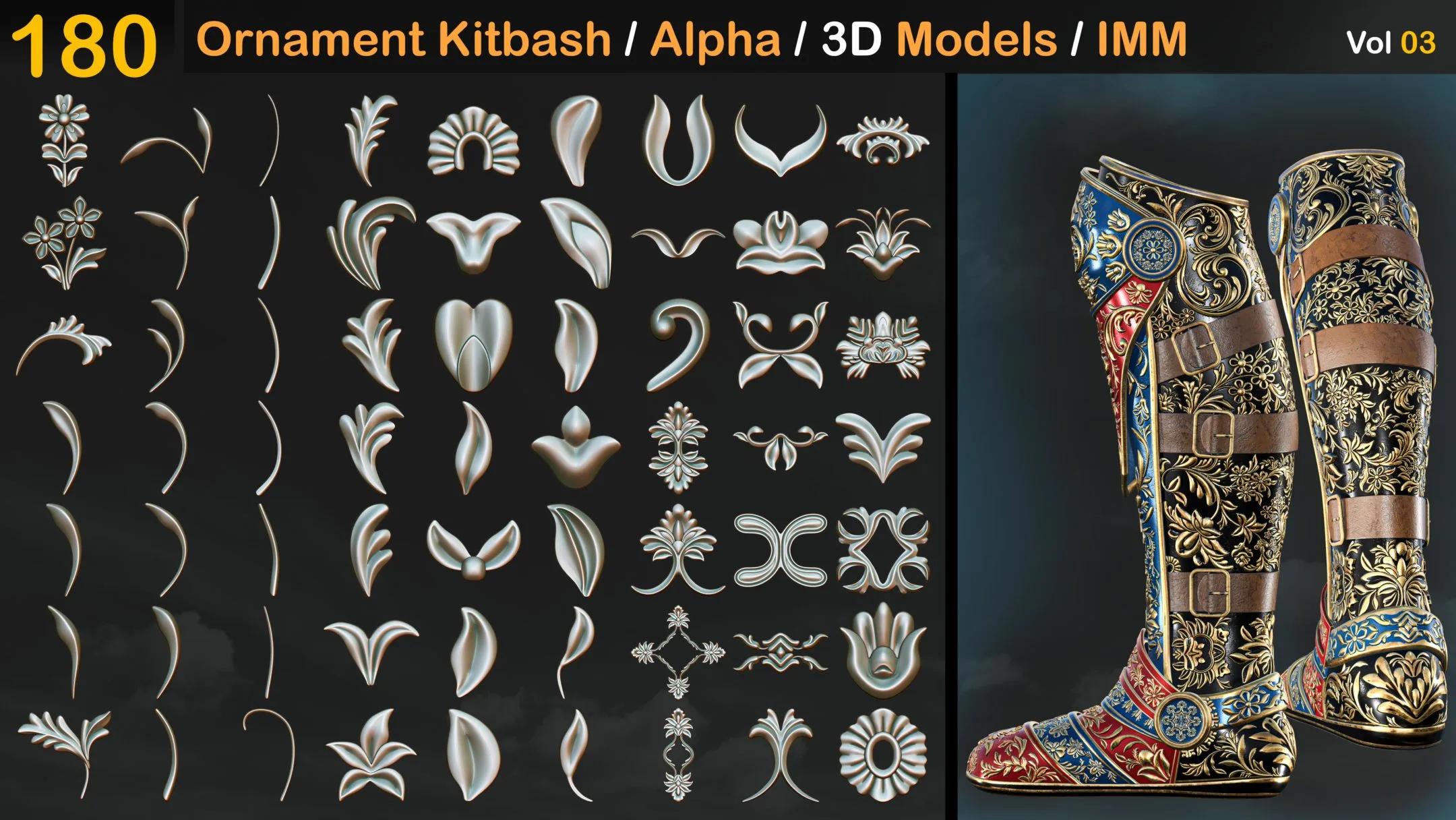 180 Ornament Kitbash / Alpha / 3D Models / IMM vol 03